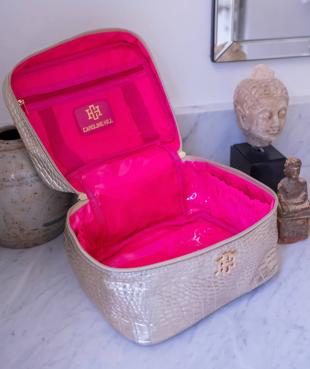 Hampton Train Case Gold Caroline Hill