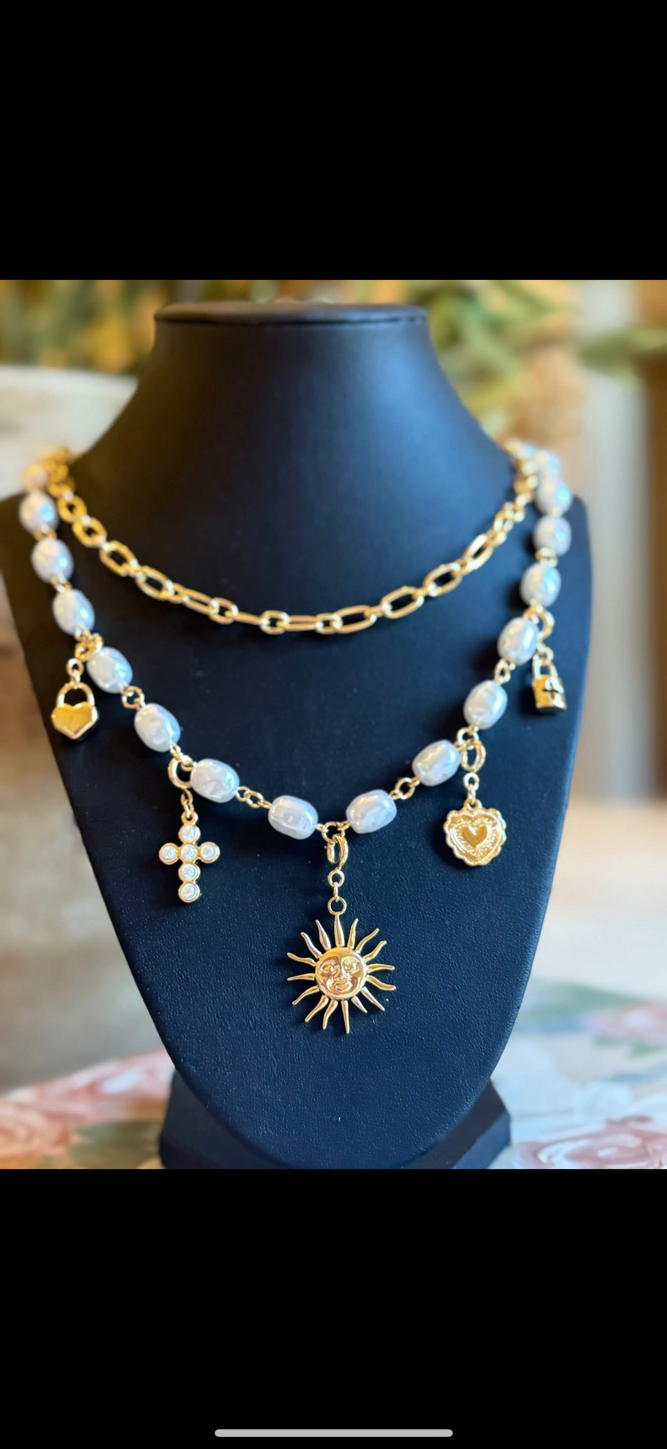 Removable Pearl Charm Necklace