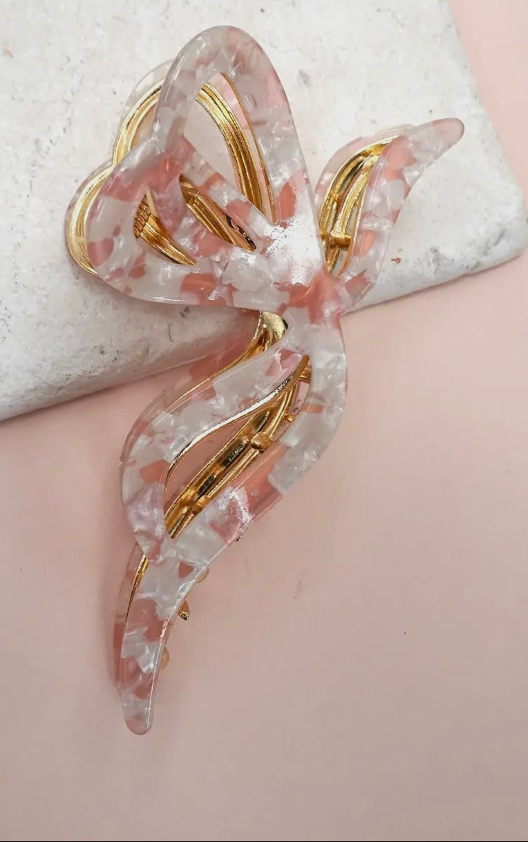 Pink Bow Hair Clip