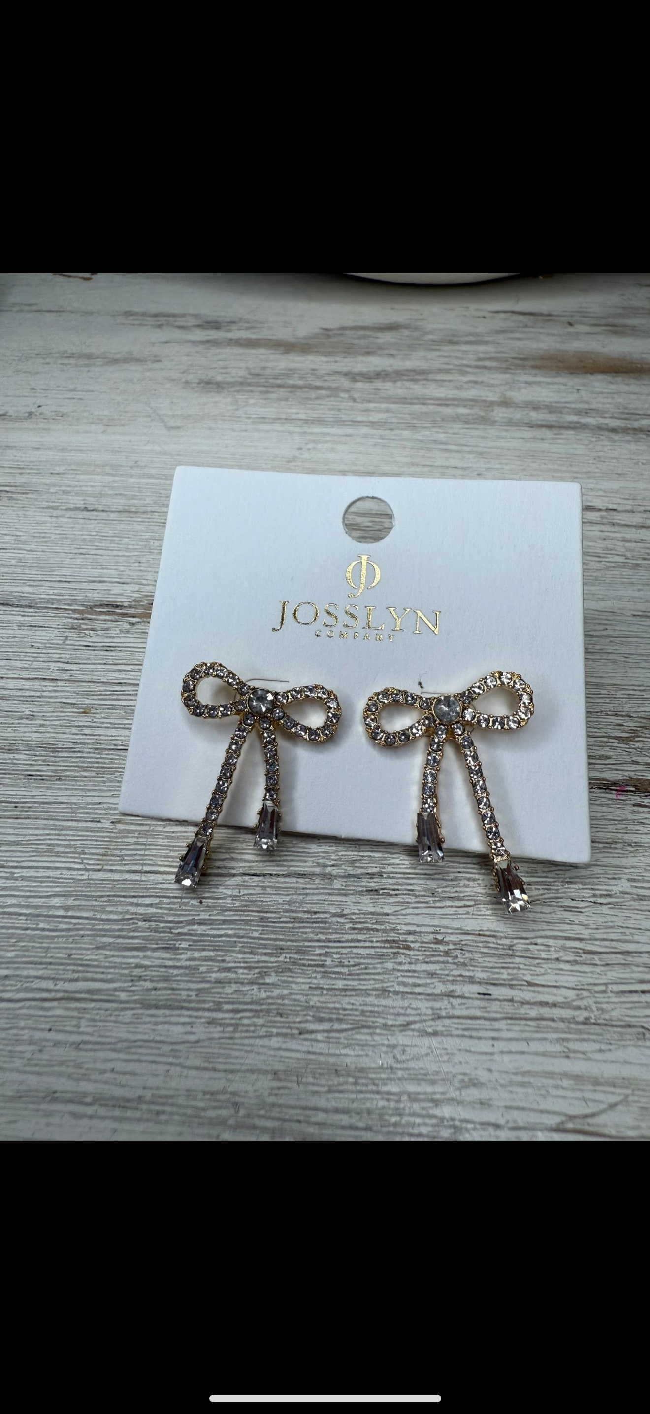 Rhinestone Bow Earrings
