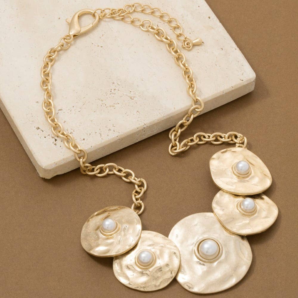 Gold and Pearl Statement Necklace