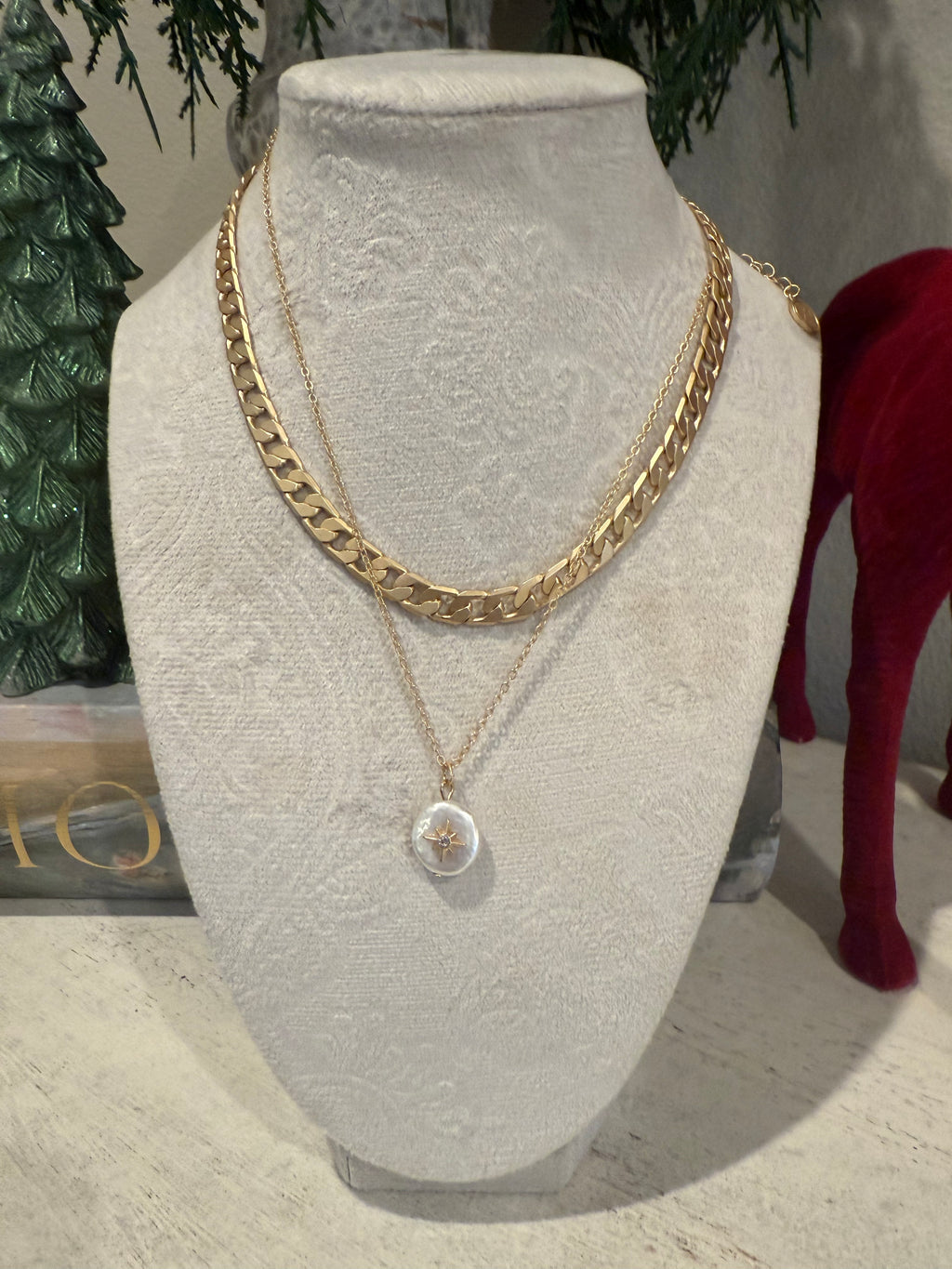 Pearl Layered Gold Necklace