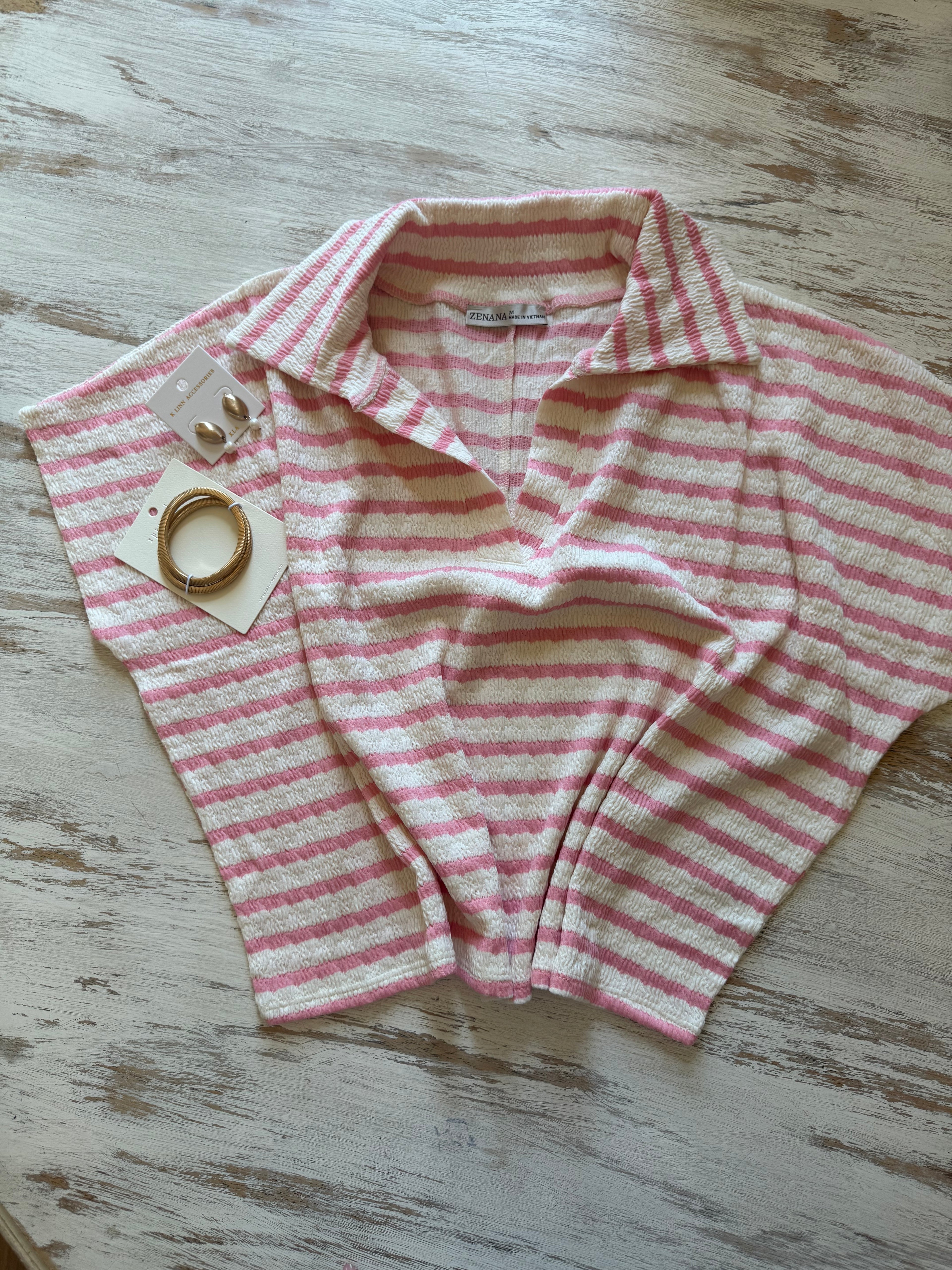 Pink Skies Stripe Zenana Top