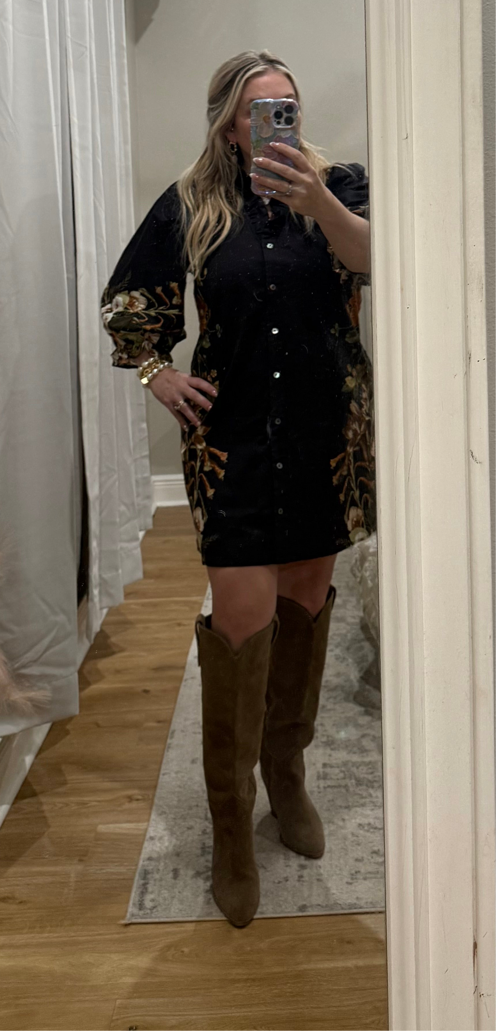 ENTRO BLACK FLORAL DRESS