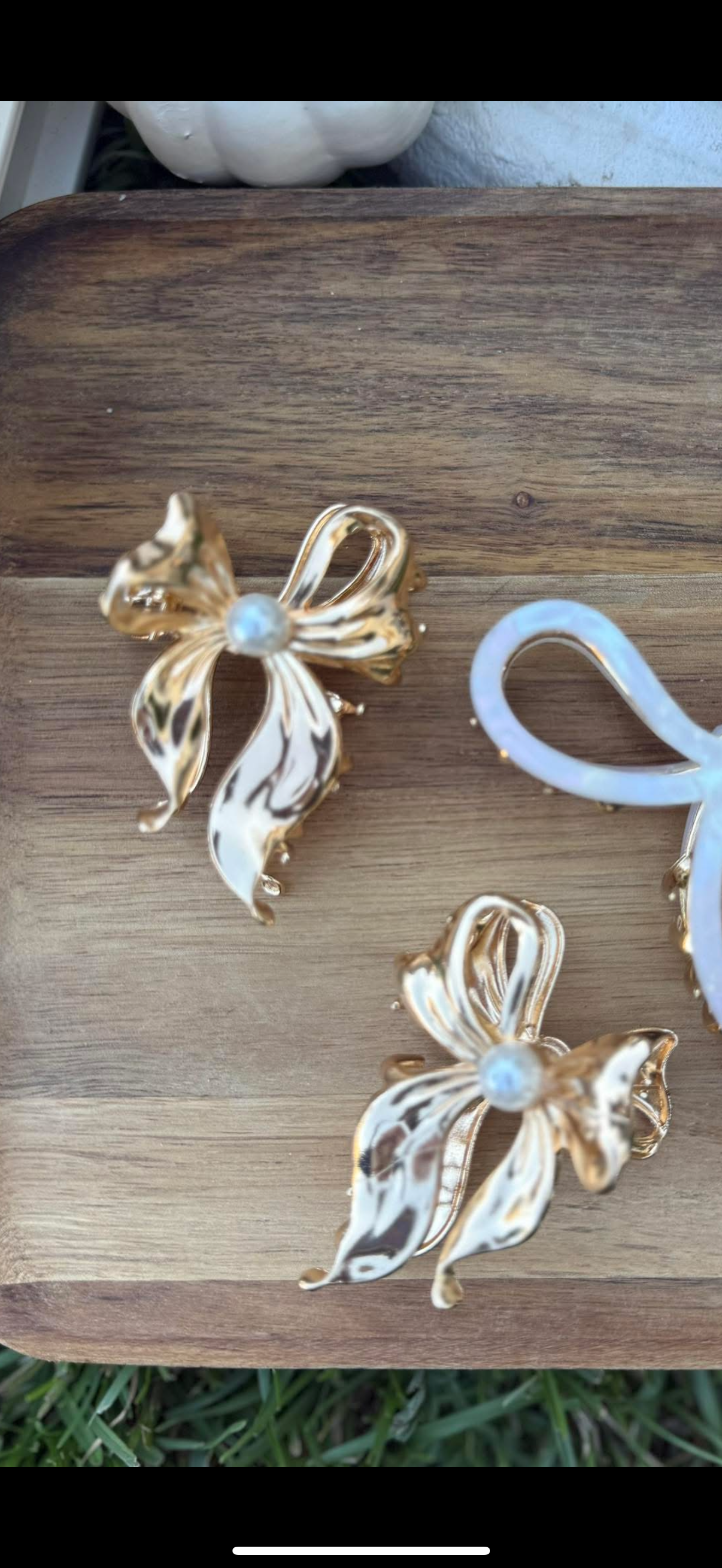 Gold Pearl Hair Clip