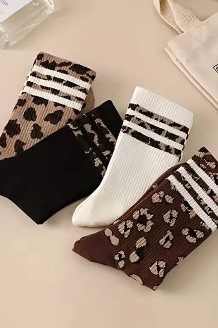 WOMAN ANIMAL LEOPARD HALF CREW THROWBACK SOCKS ETA 9/16