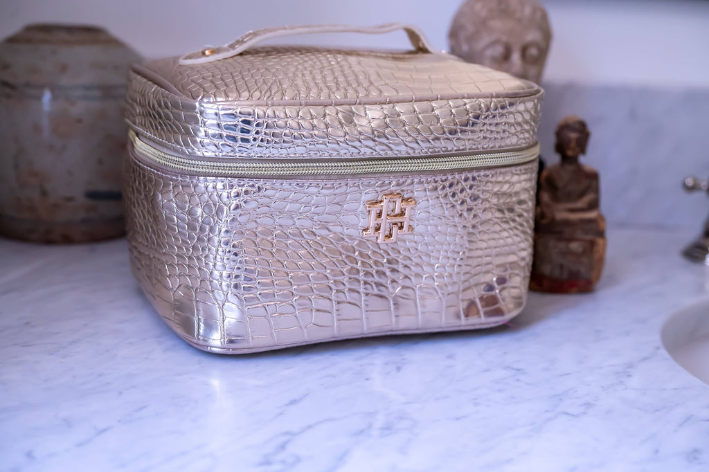 Hampton Train Case Gold Caroline Hill