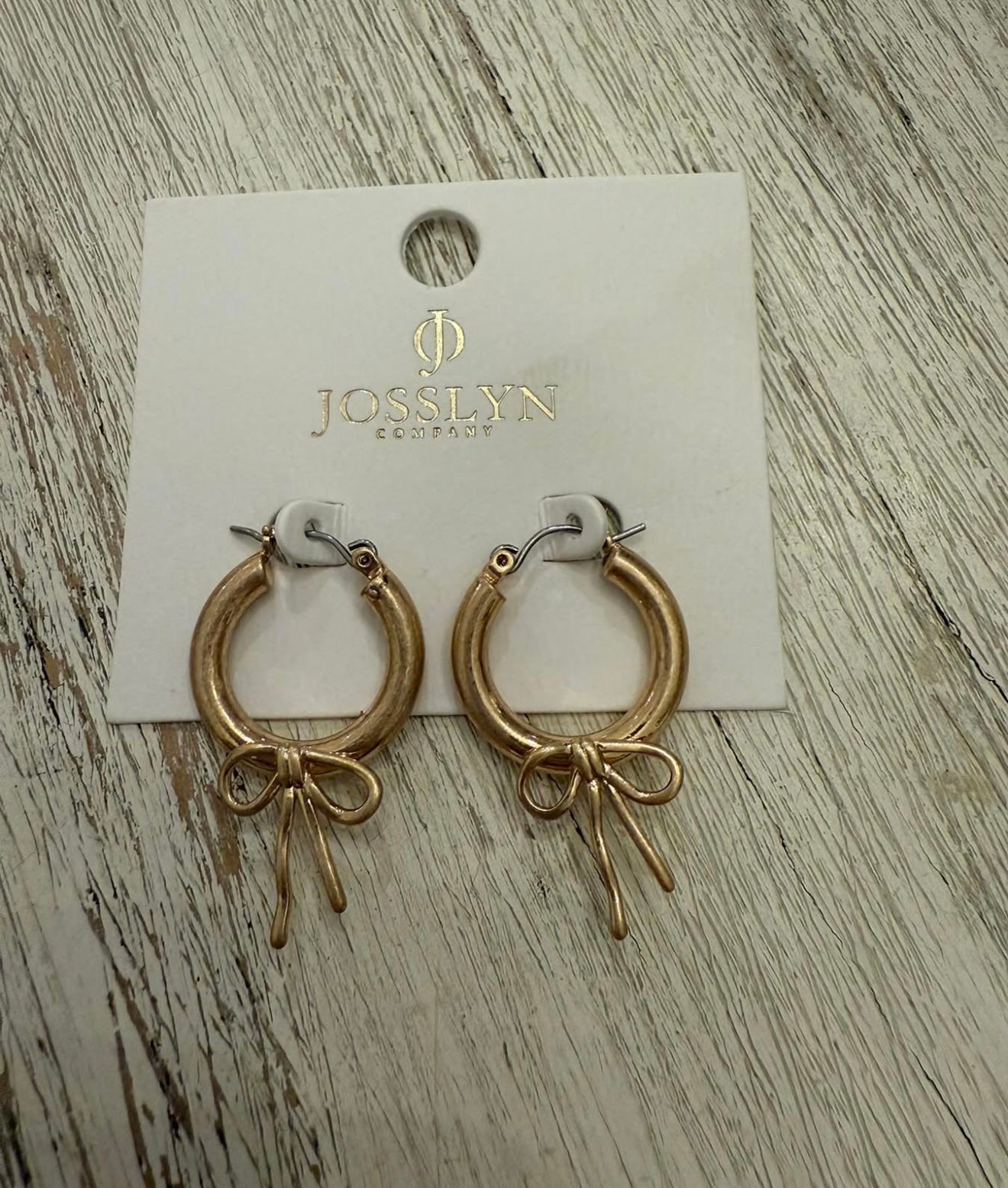 Gold Bow Hoop Earrings