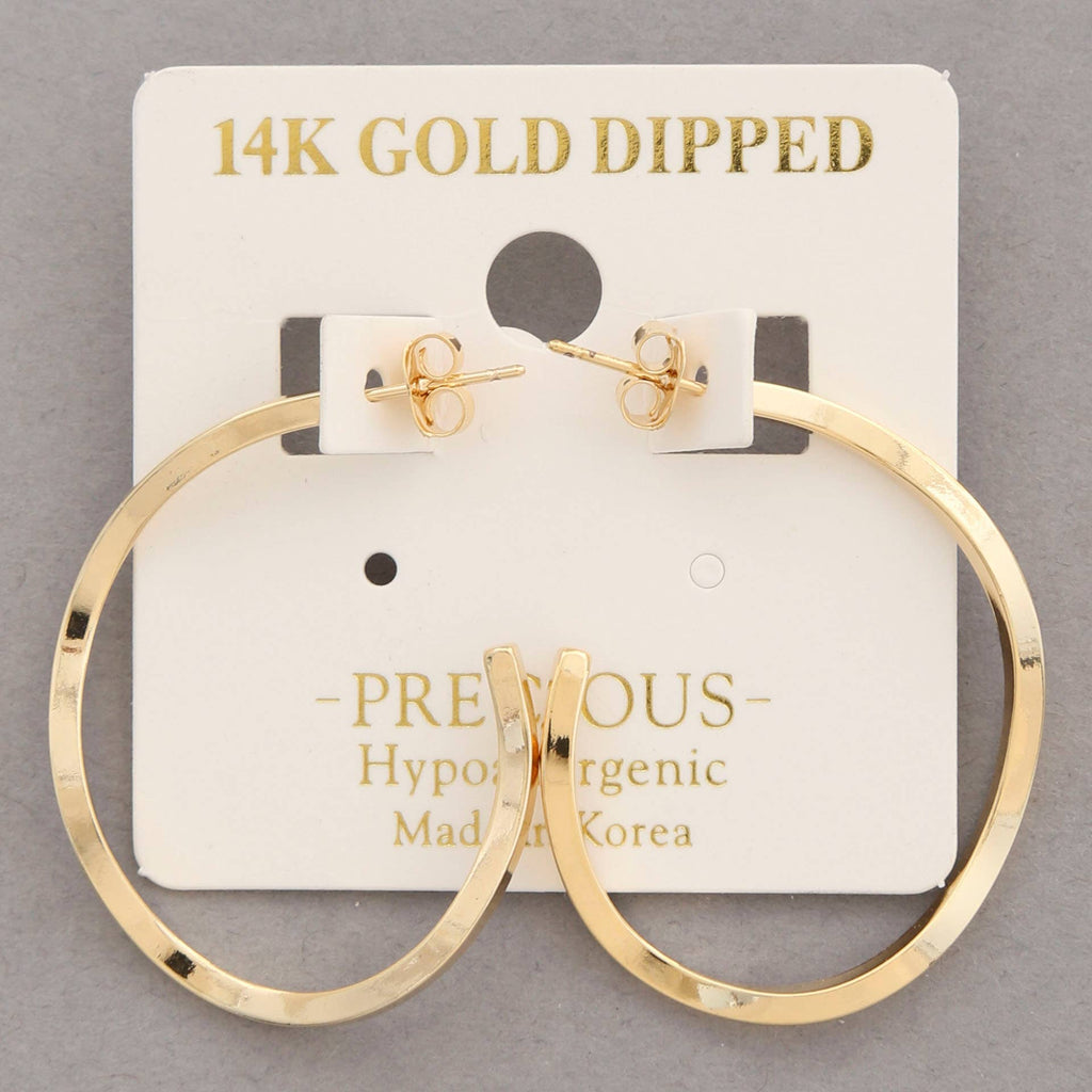 14K GOLD DIPPED OPEN HOOP EARRING