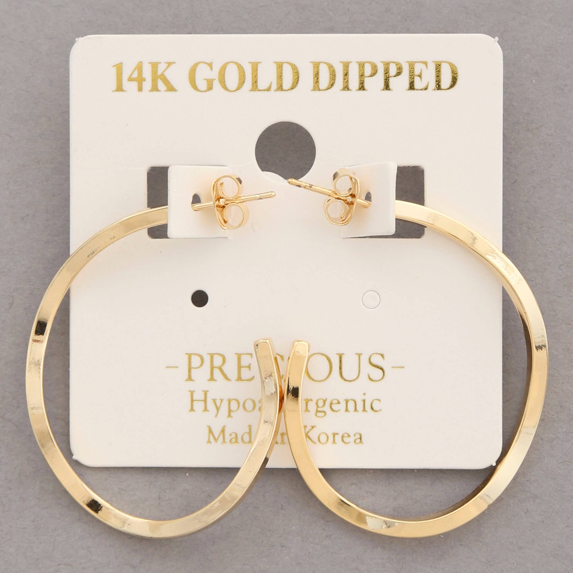 14K GOLD DIPPED OPEN HOOP EARRING