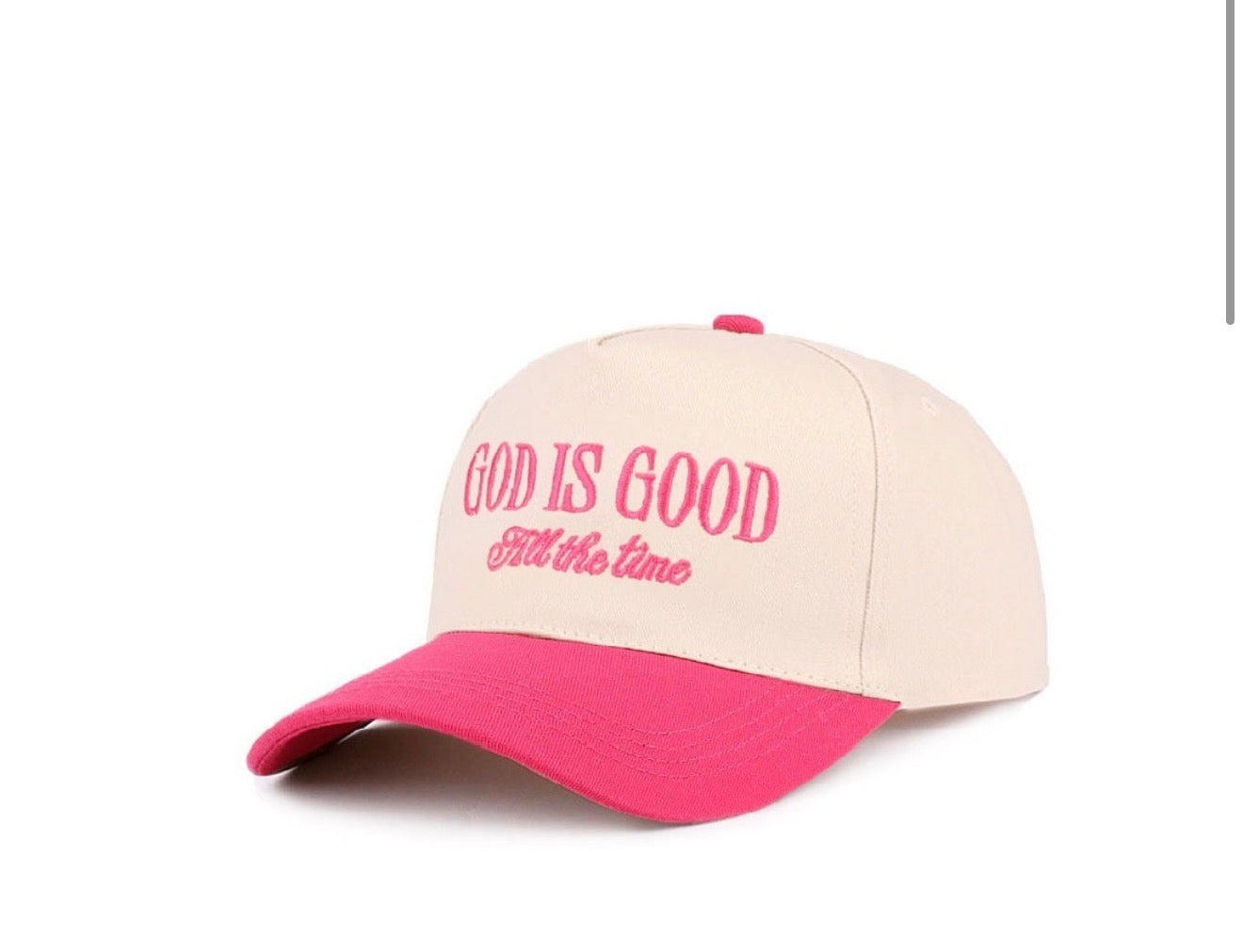 Hot Pink God Is Good Hat
