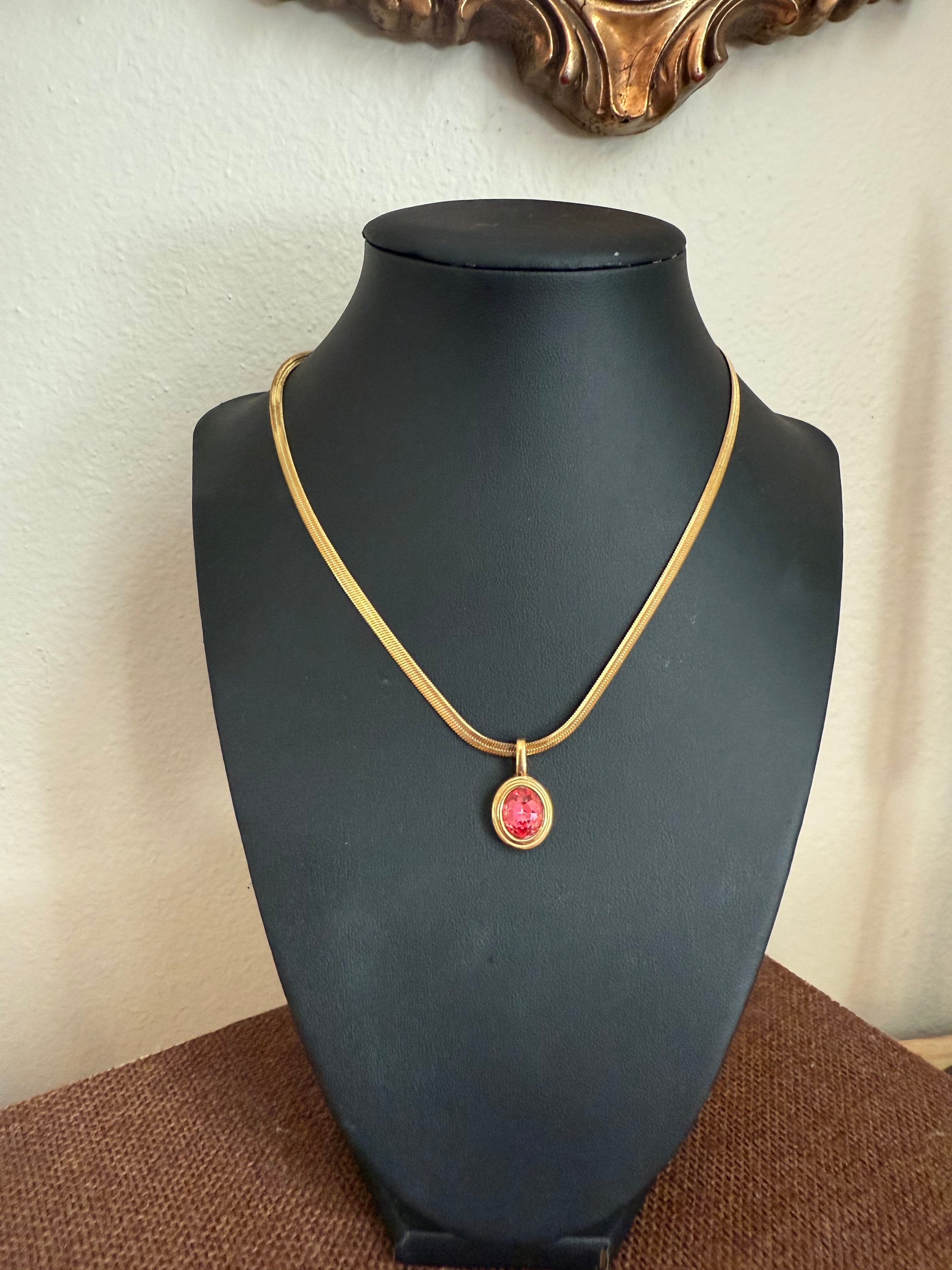 Pink Gold Pendant Necklace