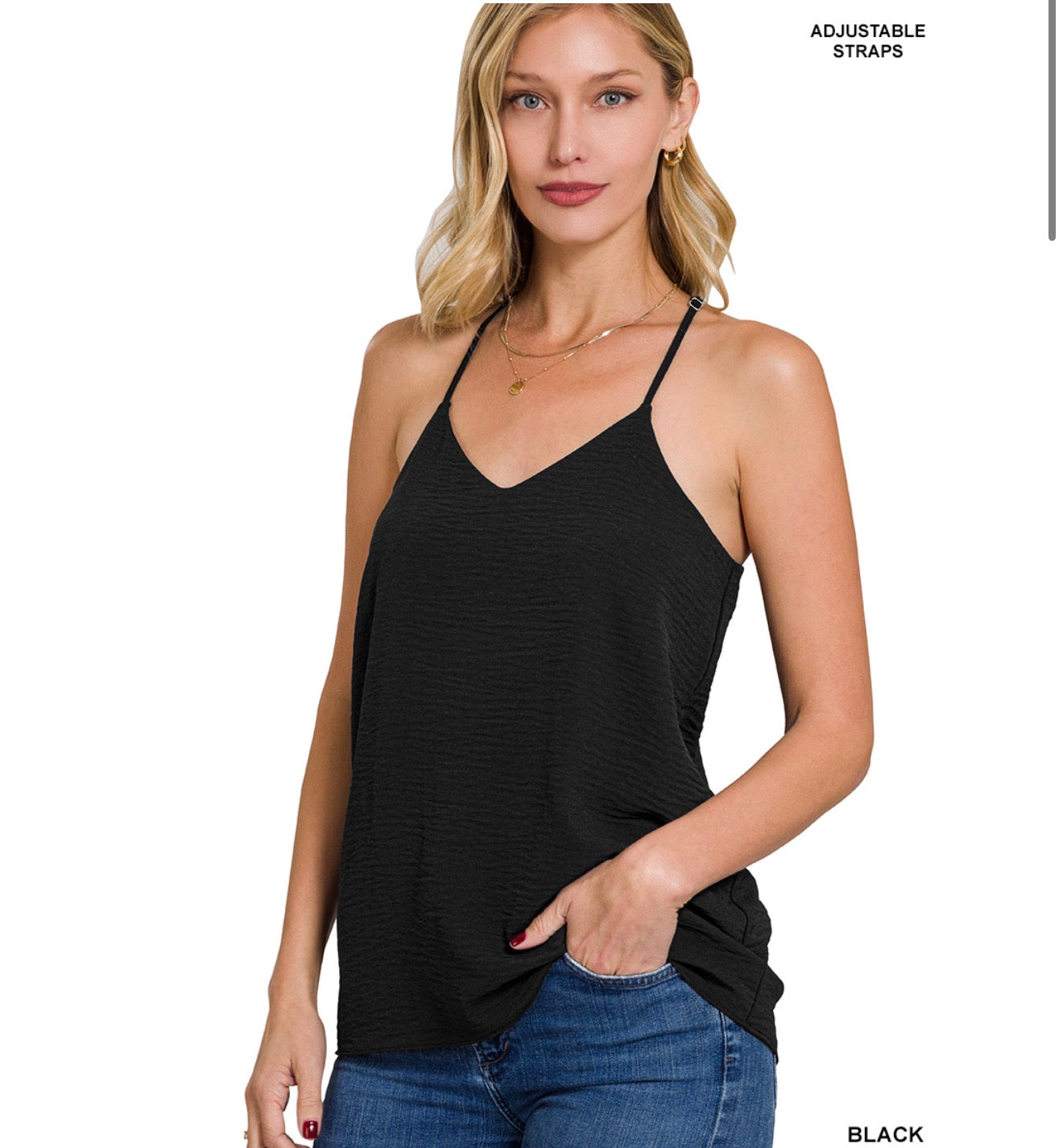 Stacy V-Neck Tank Top Airflow