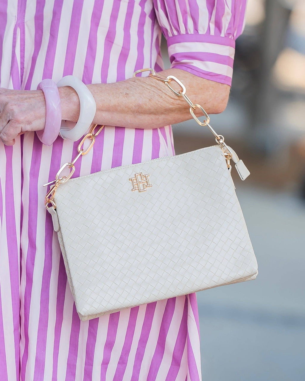 Ariana Crossbody Woven Almond Caroline Hill