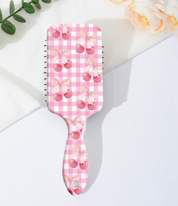 Cherries And Bows Paddle Hair Brush