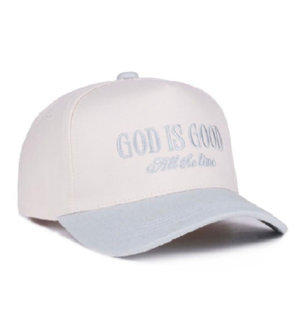 God Is Good Hat in Light Blue