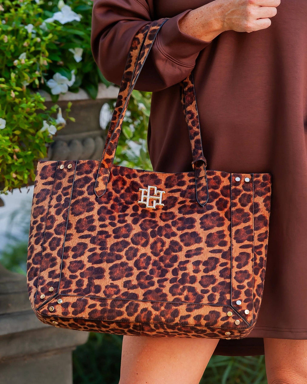 Sophie Studded Tote Spotted Saddle Caroline Hill
