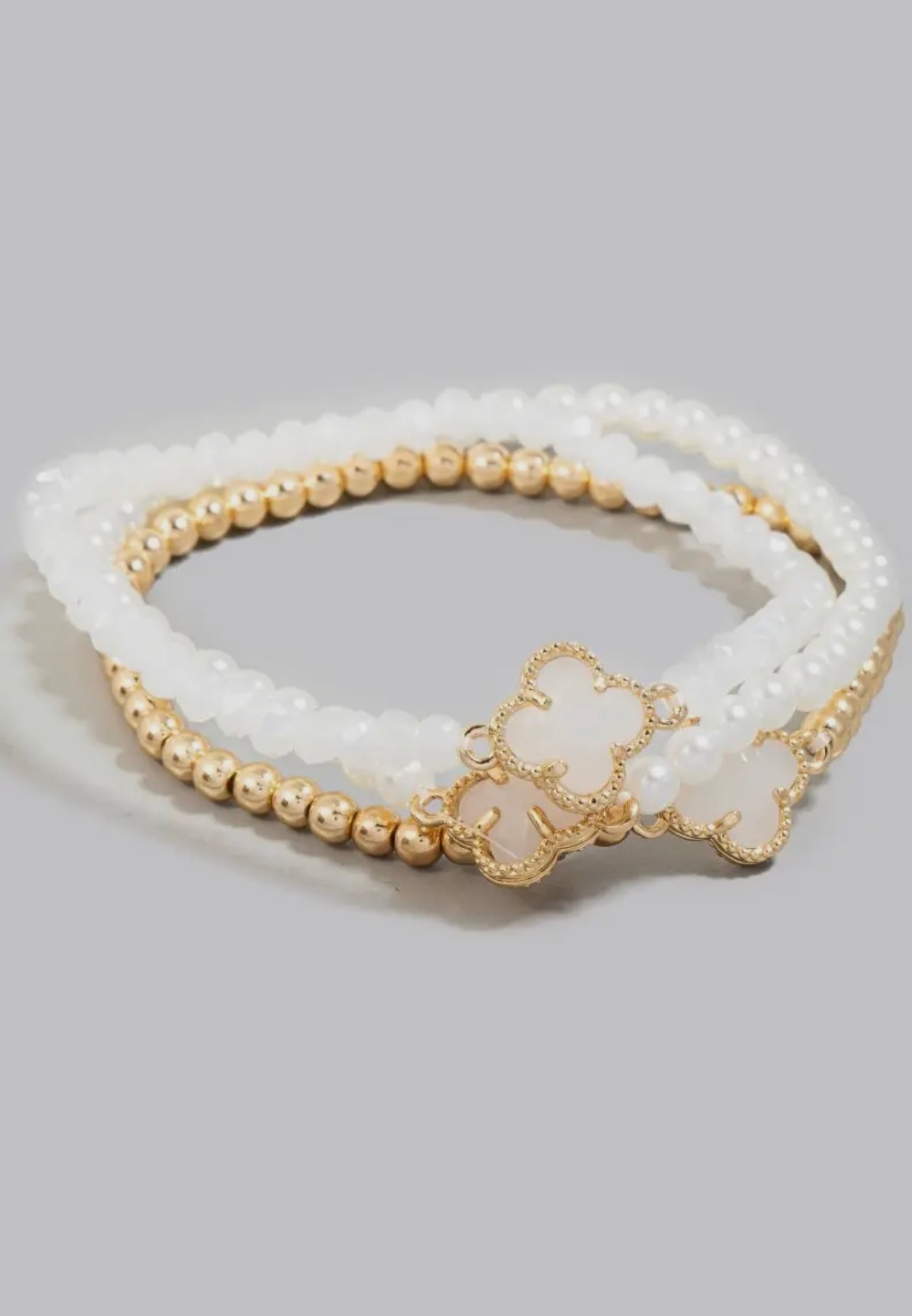 Clover charm beaded bracelet