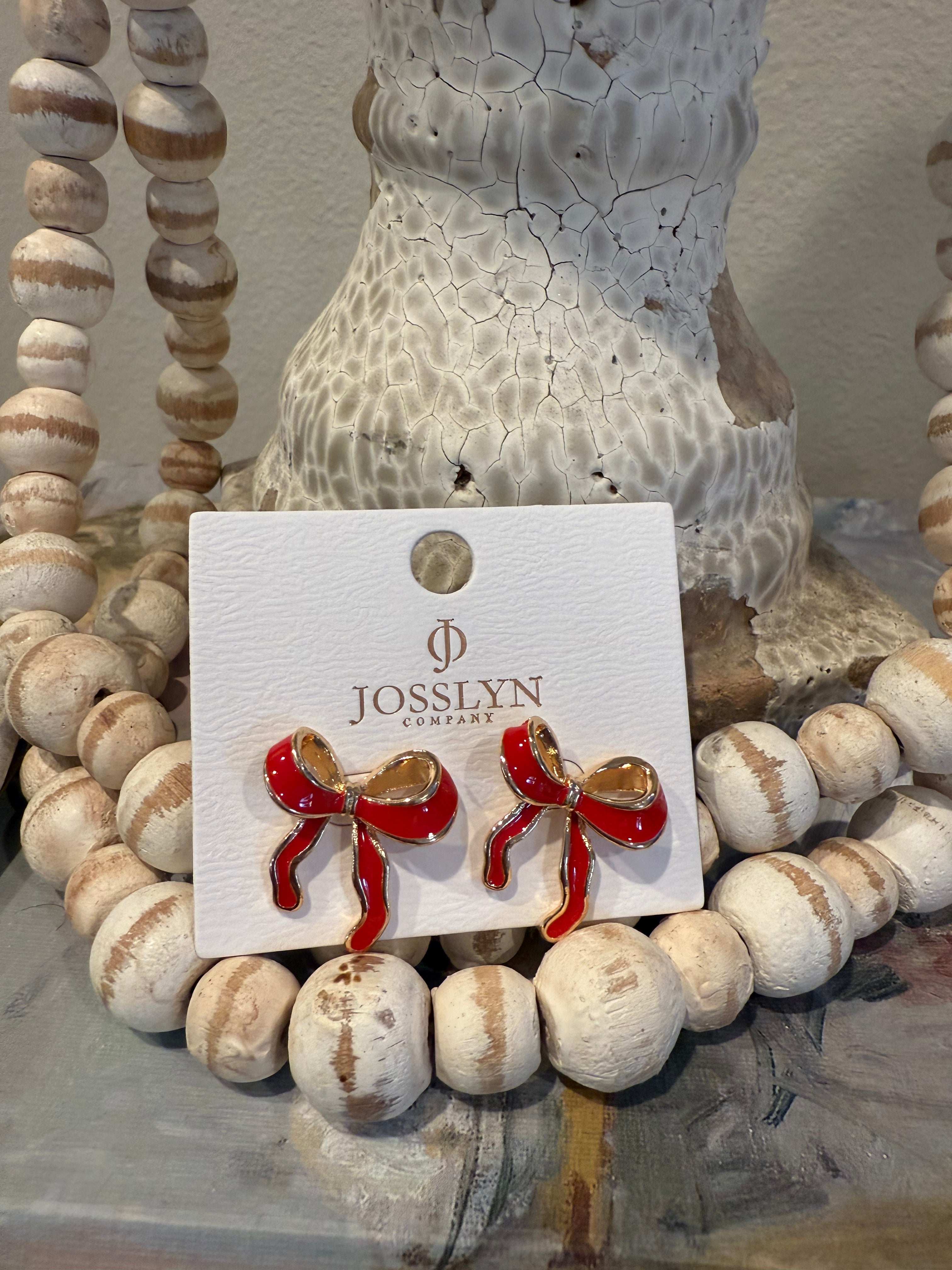 Red Bow Earrings