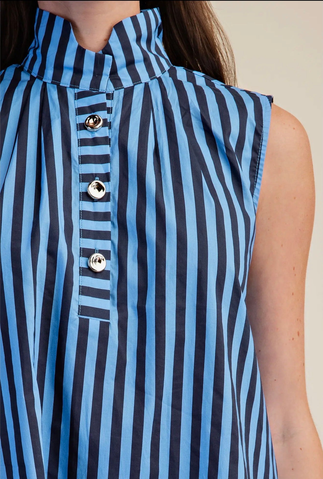 Navy Stripe Midi Dress (ETA 7/22)