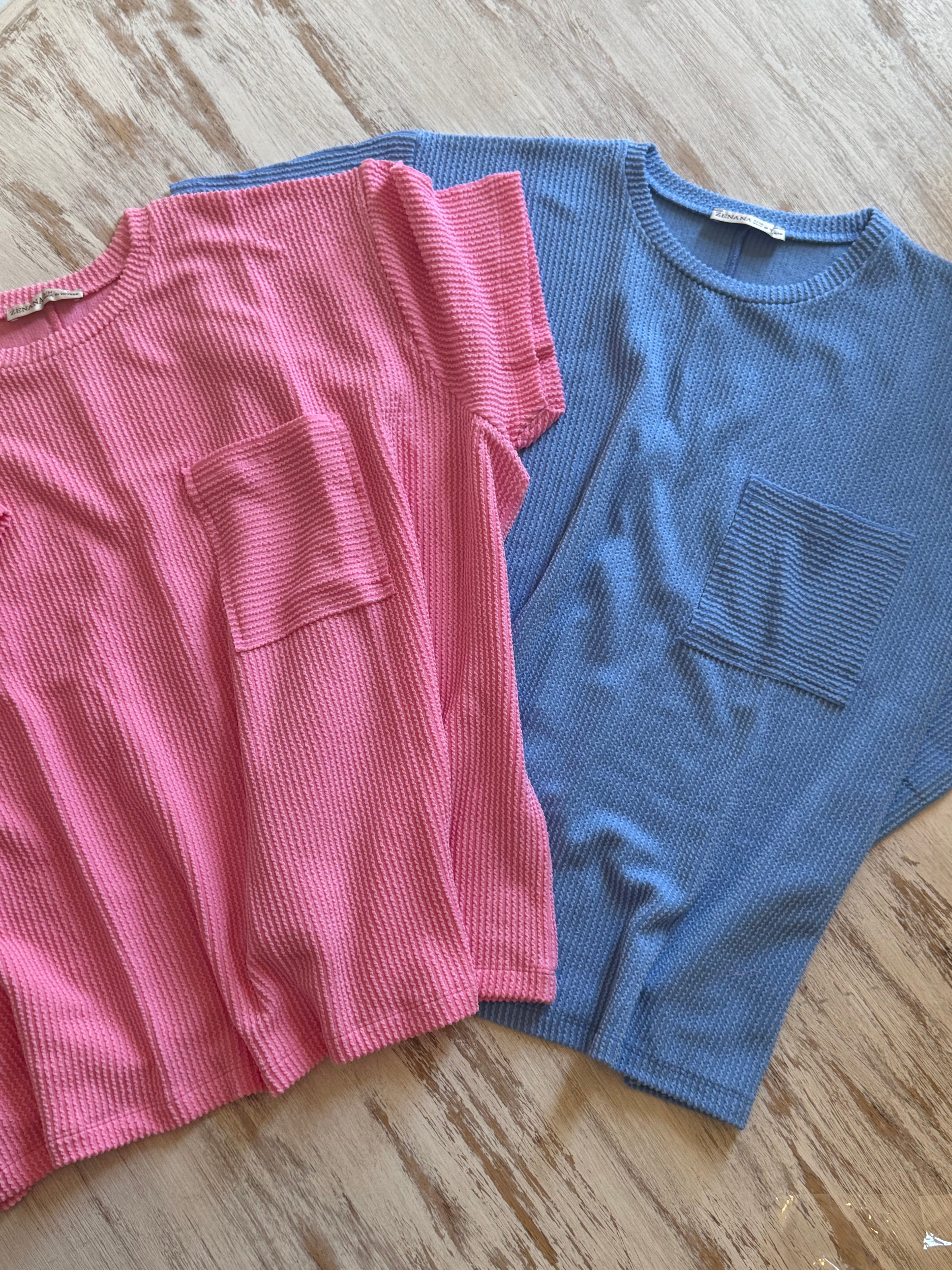 The Calm & Collected Pocket Top Blue