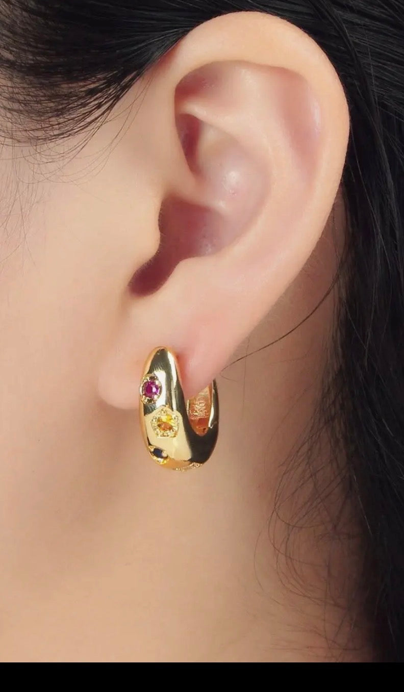 Multicolor Huggie earrings