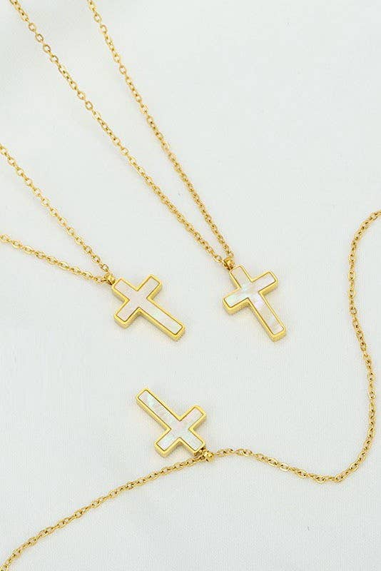 18K STAINLESS STEEL TARNISH FREE CROSS NECKLACE ETA 9/16