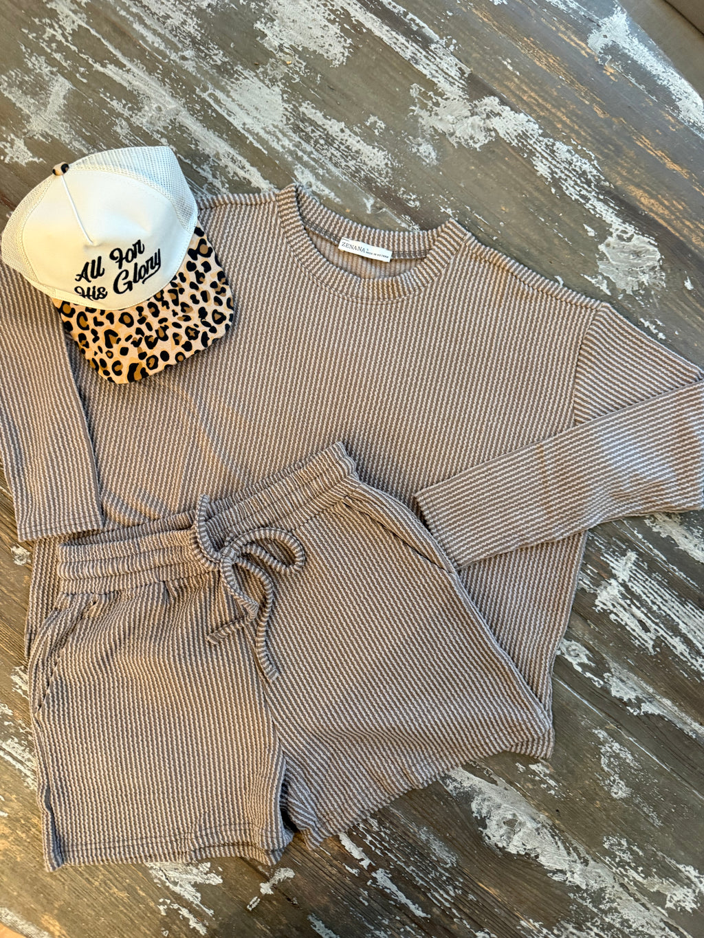 Ribbed Long sleeve Mocha set