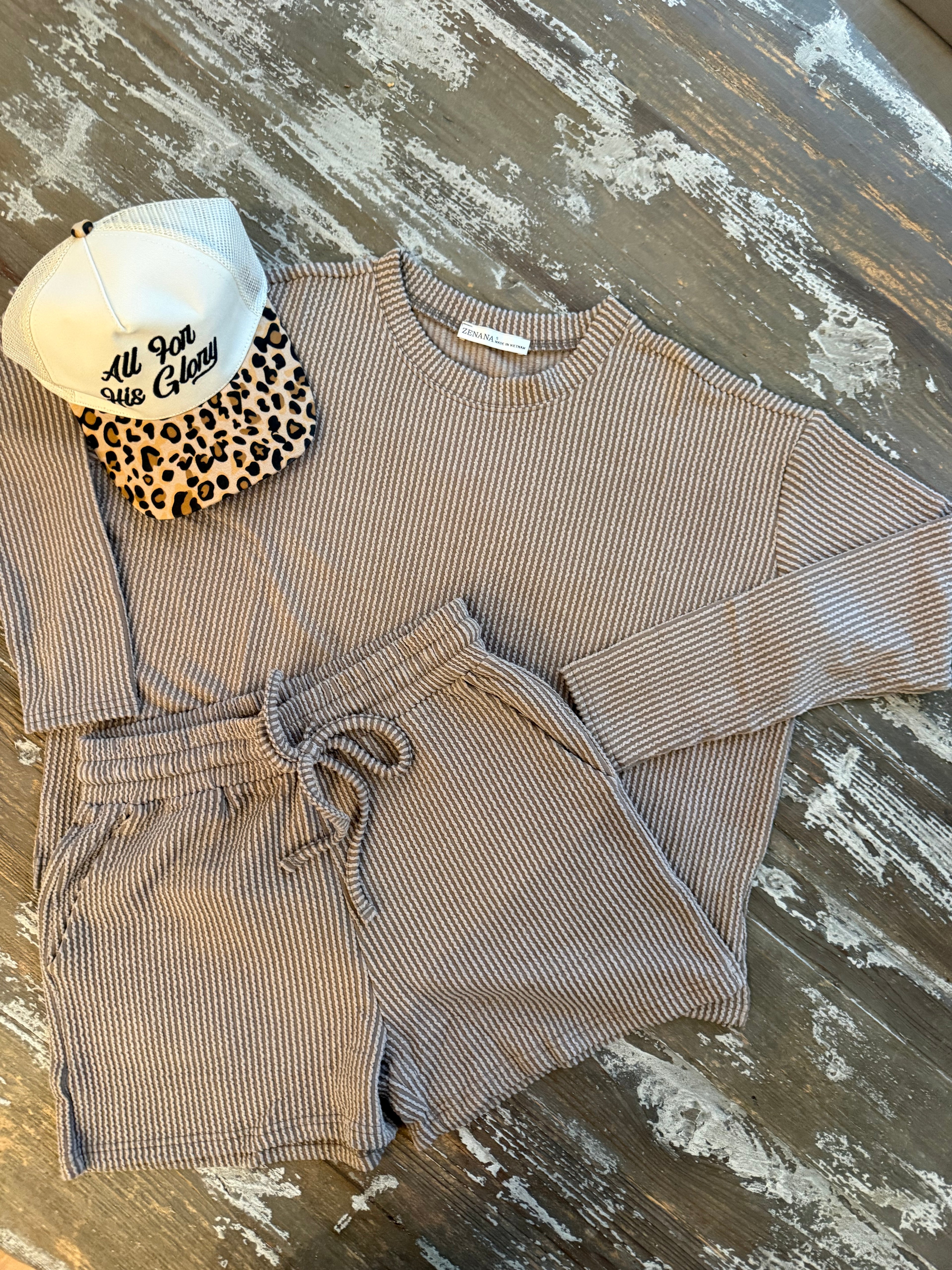 Ribbed Long sleeve Mocha set