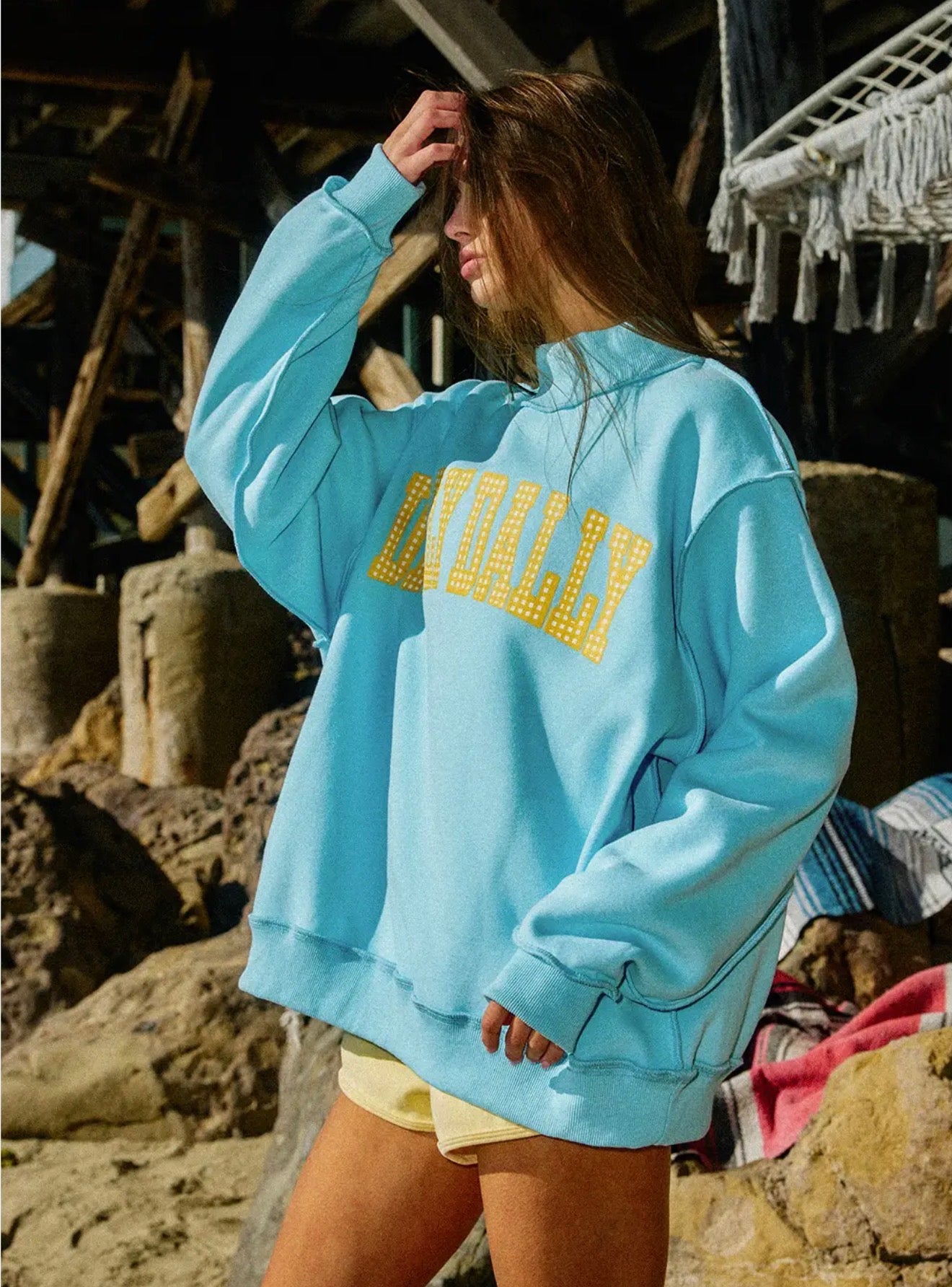 Reversible Dilly Dally/Lolly Gag Mock Neck Sweatshirt