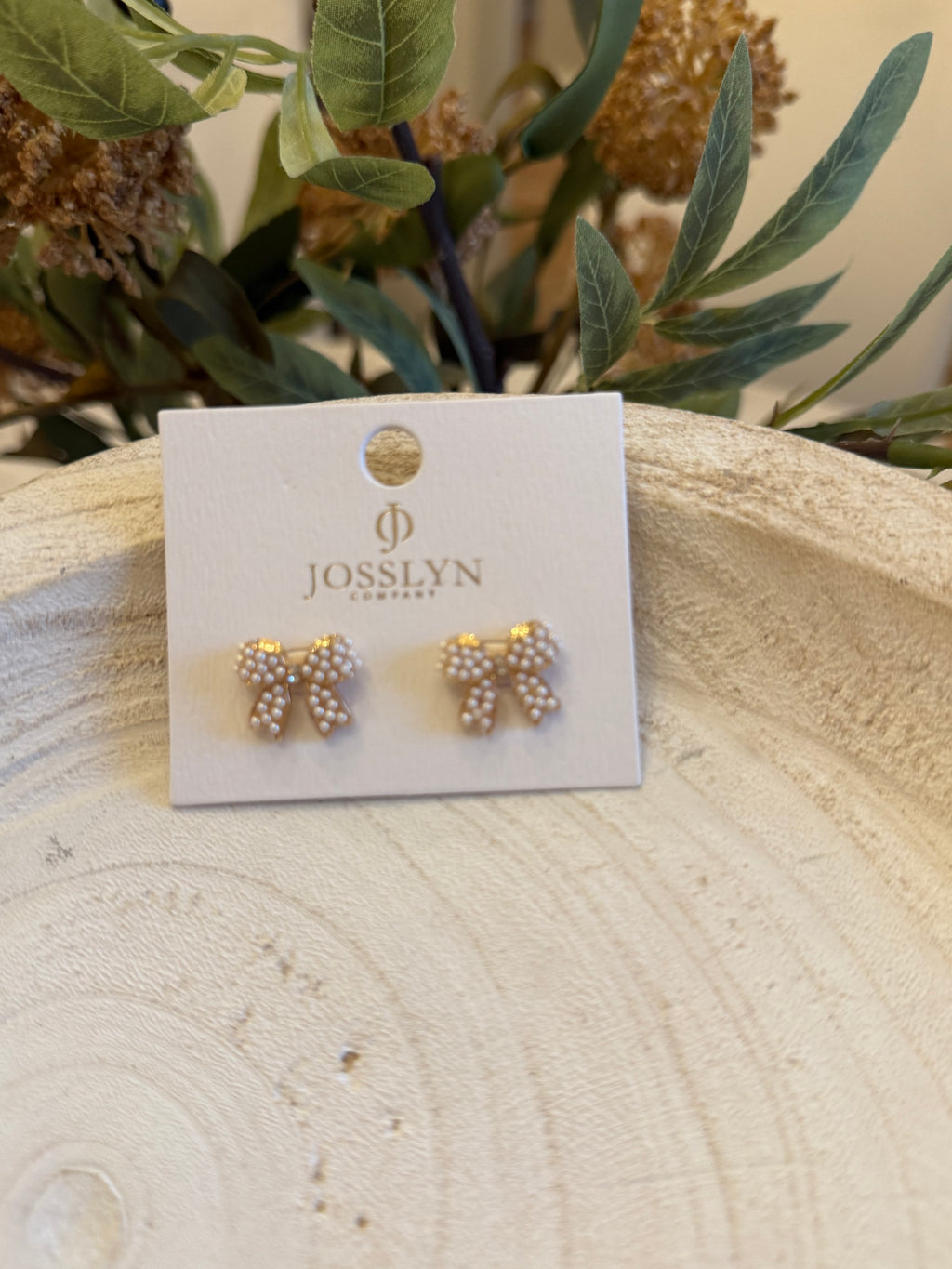 Small Pearl Stud Bow Earrings