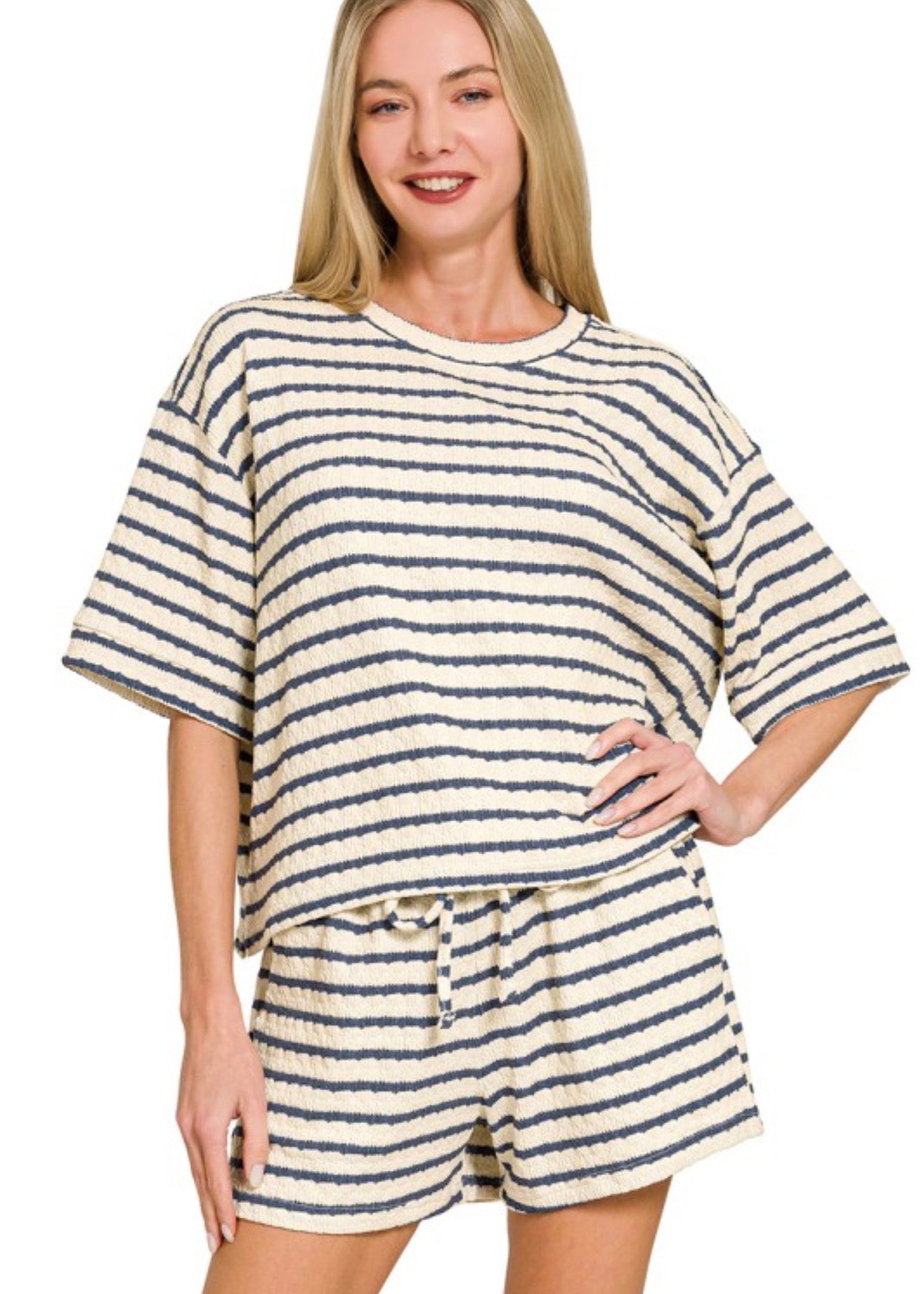 Coastal Calm Ribbed Zenana Set