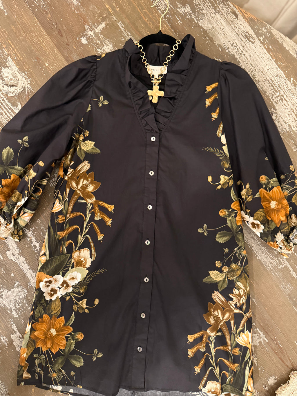 ENTRO BLACK FLORAL DRESS