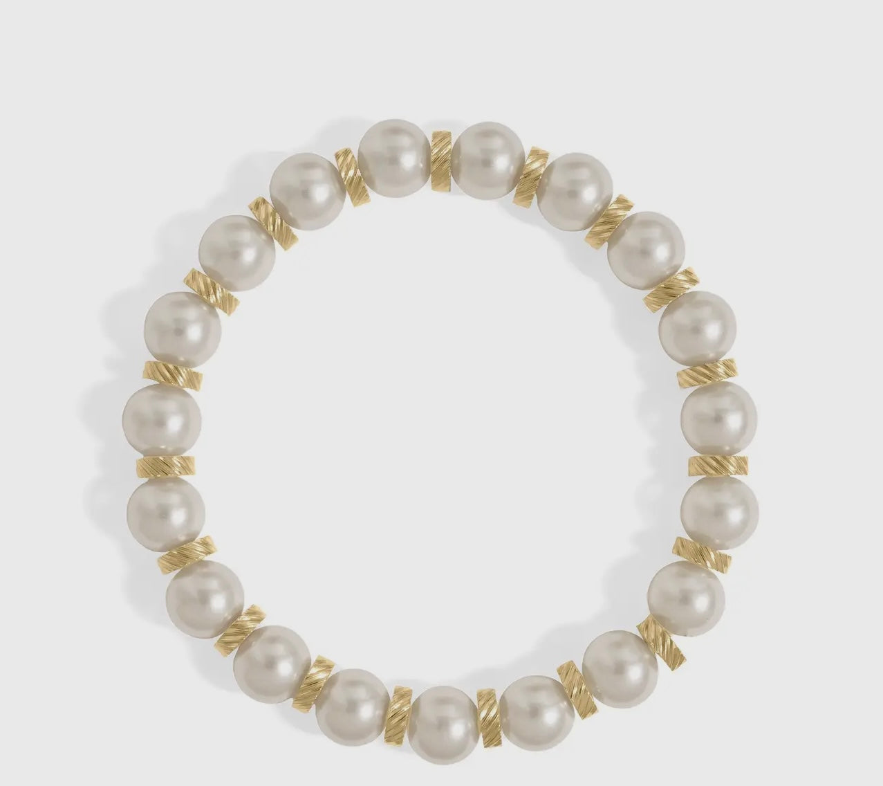 Gold Glass Pearl Stretch Bracelet