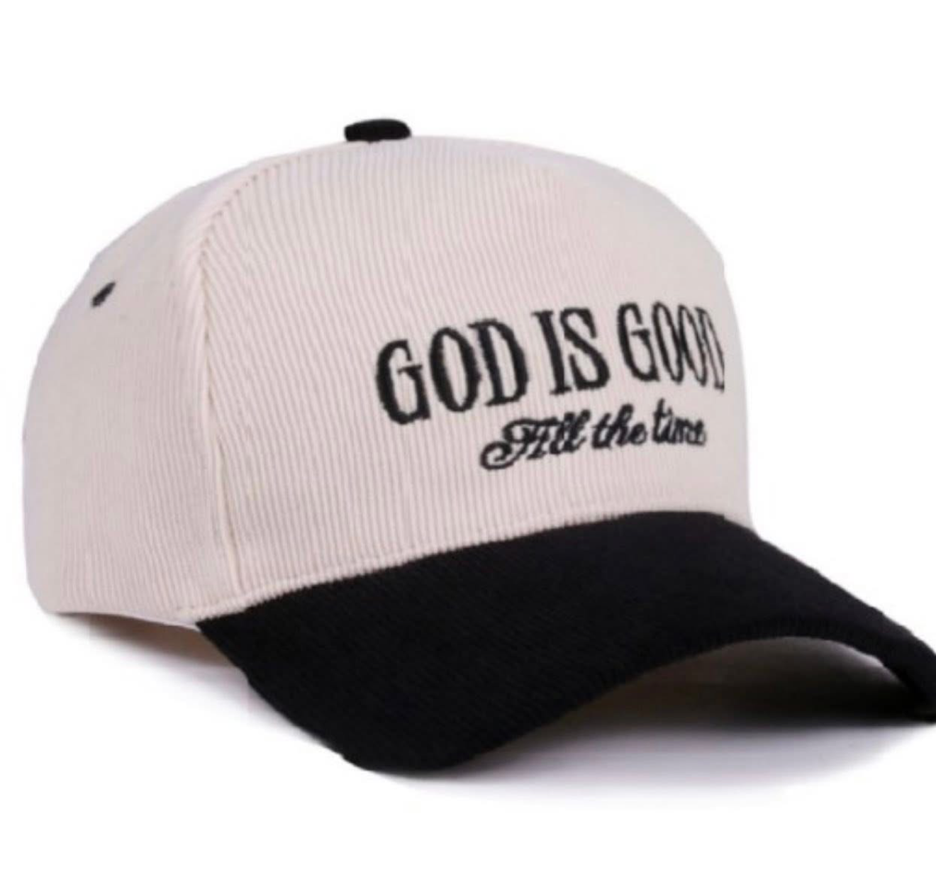 God is Good Hat Corduroy black