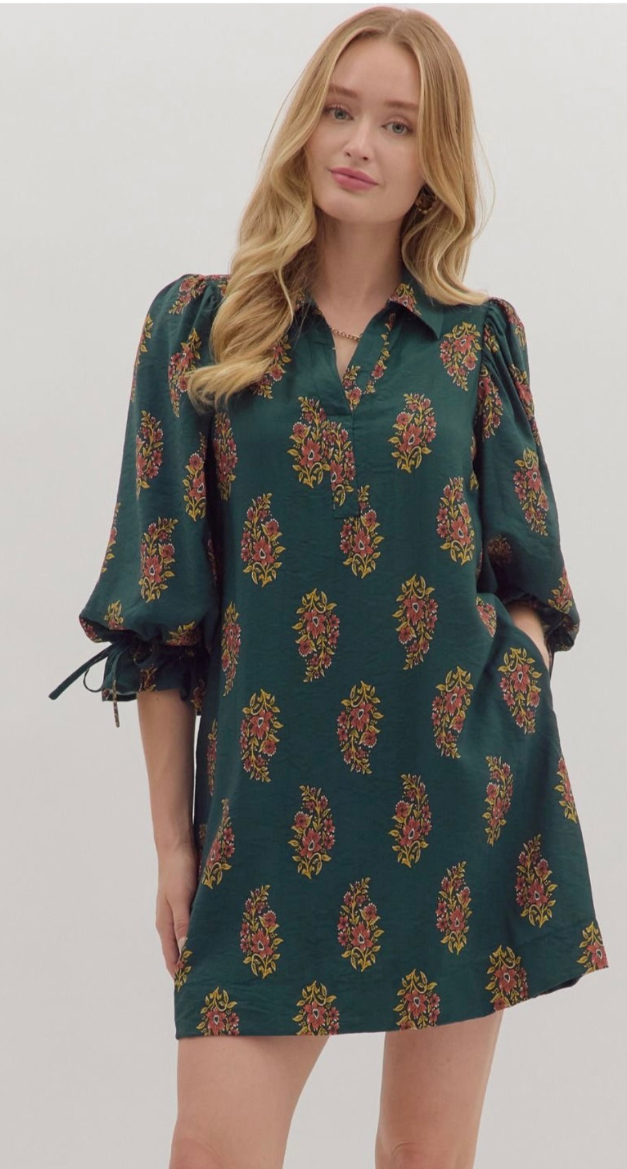 Entro Green Floral Dress