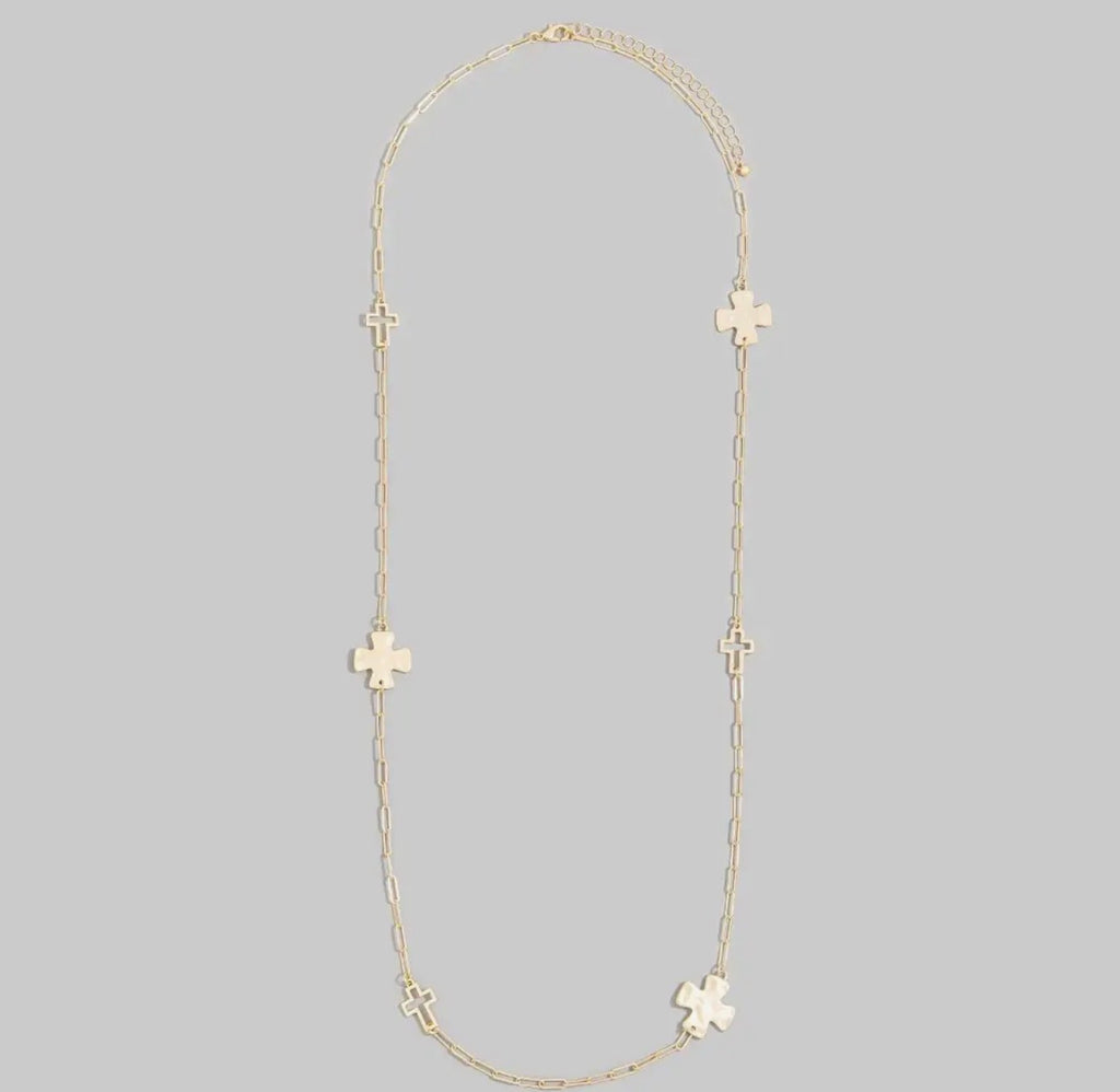 Long Gold Cross Necklace