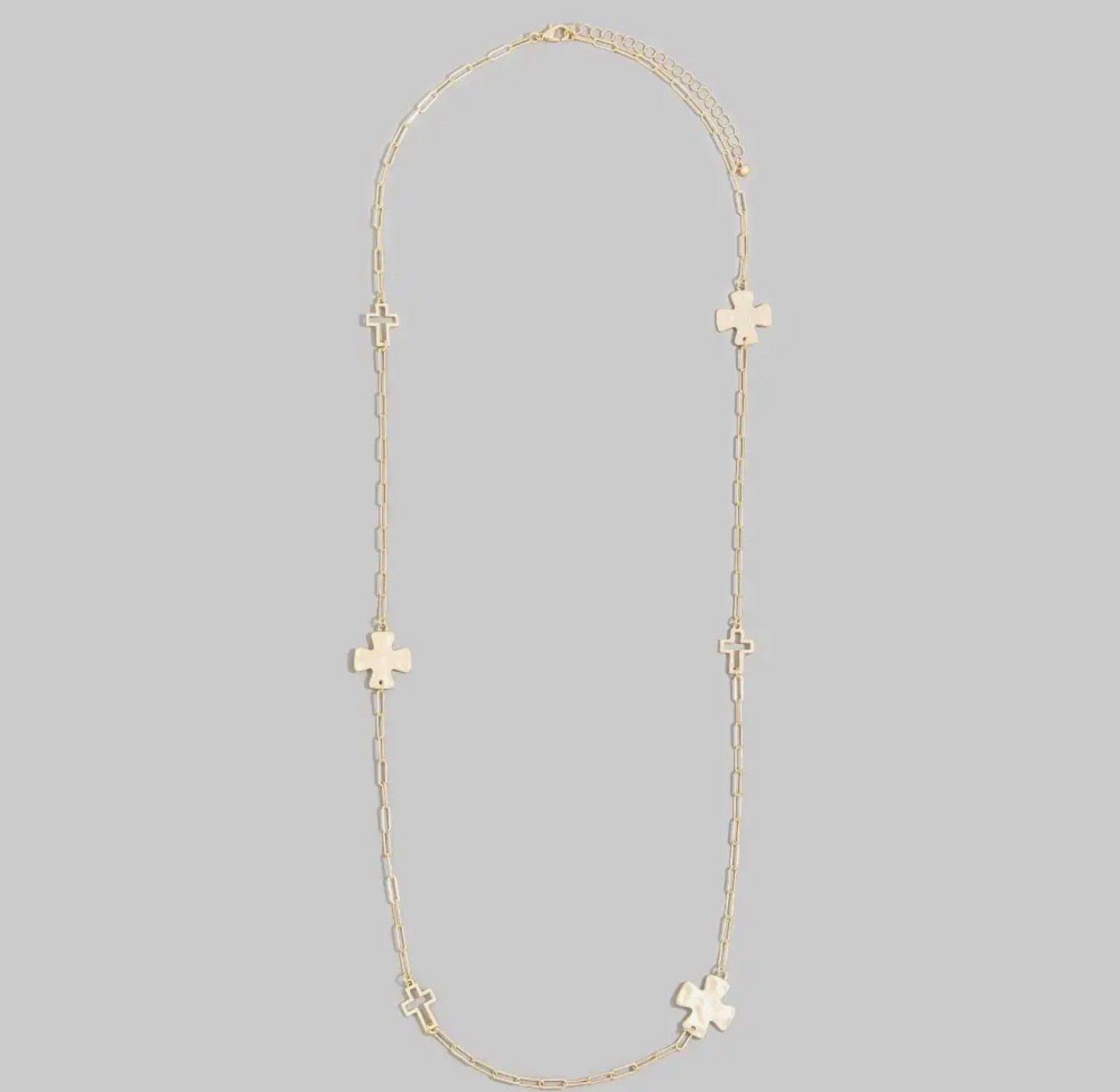 Long Gold Cross Necklace