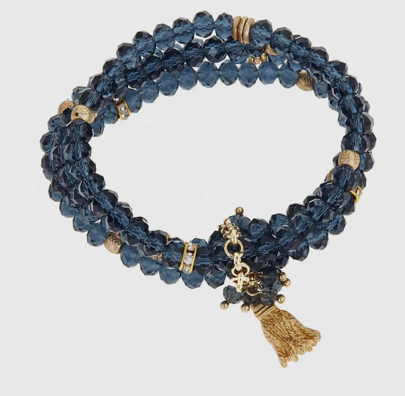 Navy Zoe Stretch Bracelet