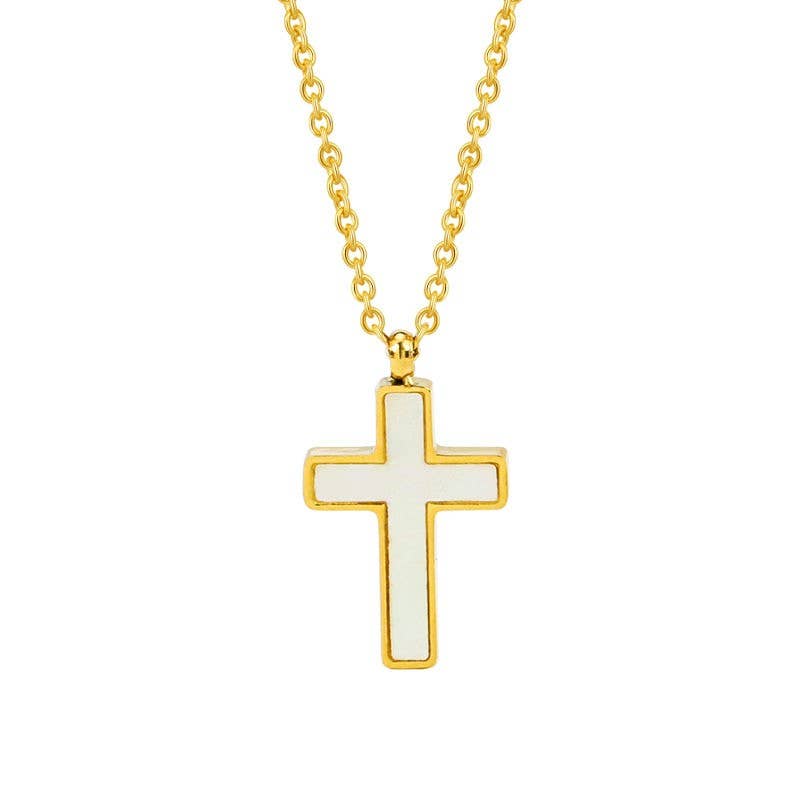 18K STAINLESS STEEL TARNISH FREE CROSS NECKLACE ETA 9/16