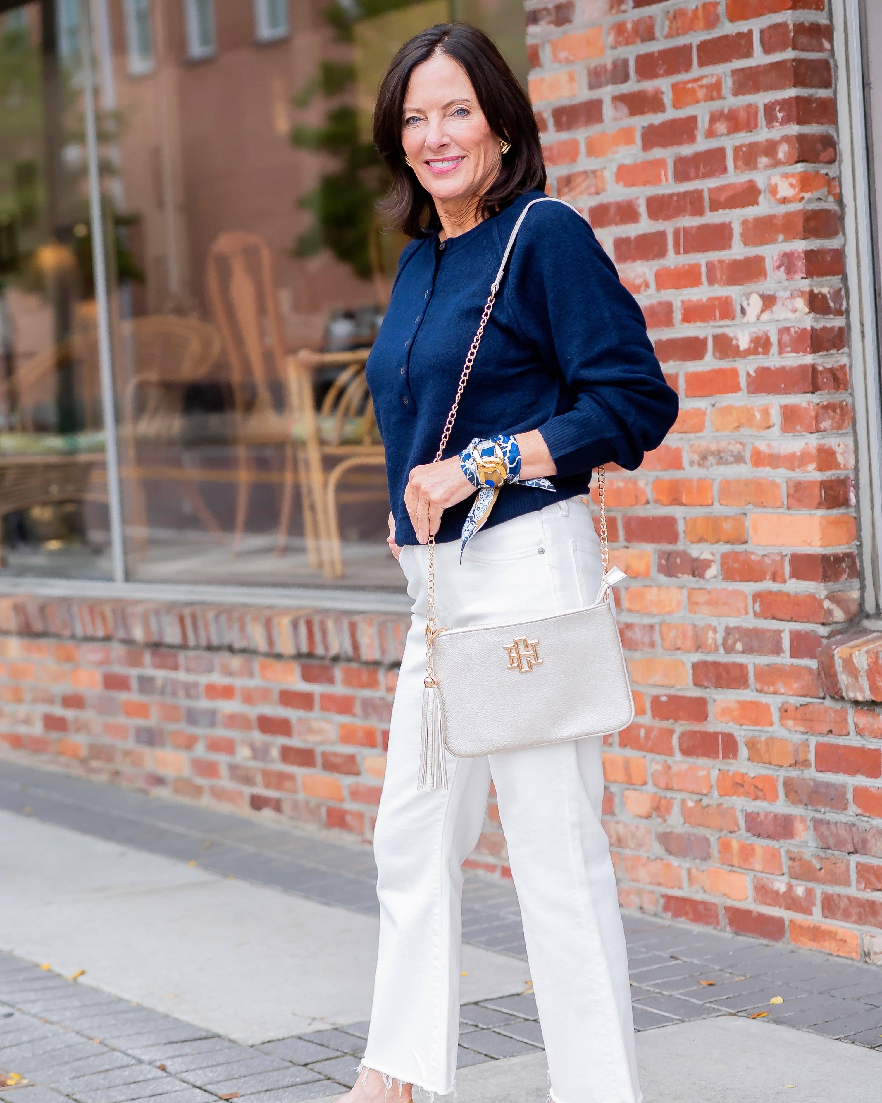 Caroline Hill Madelyn Clutch/Crossbody Pearl