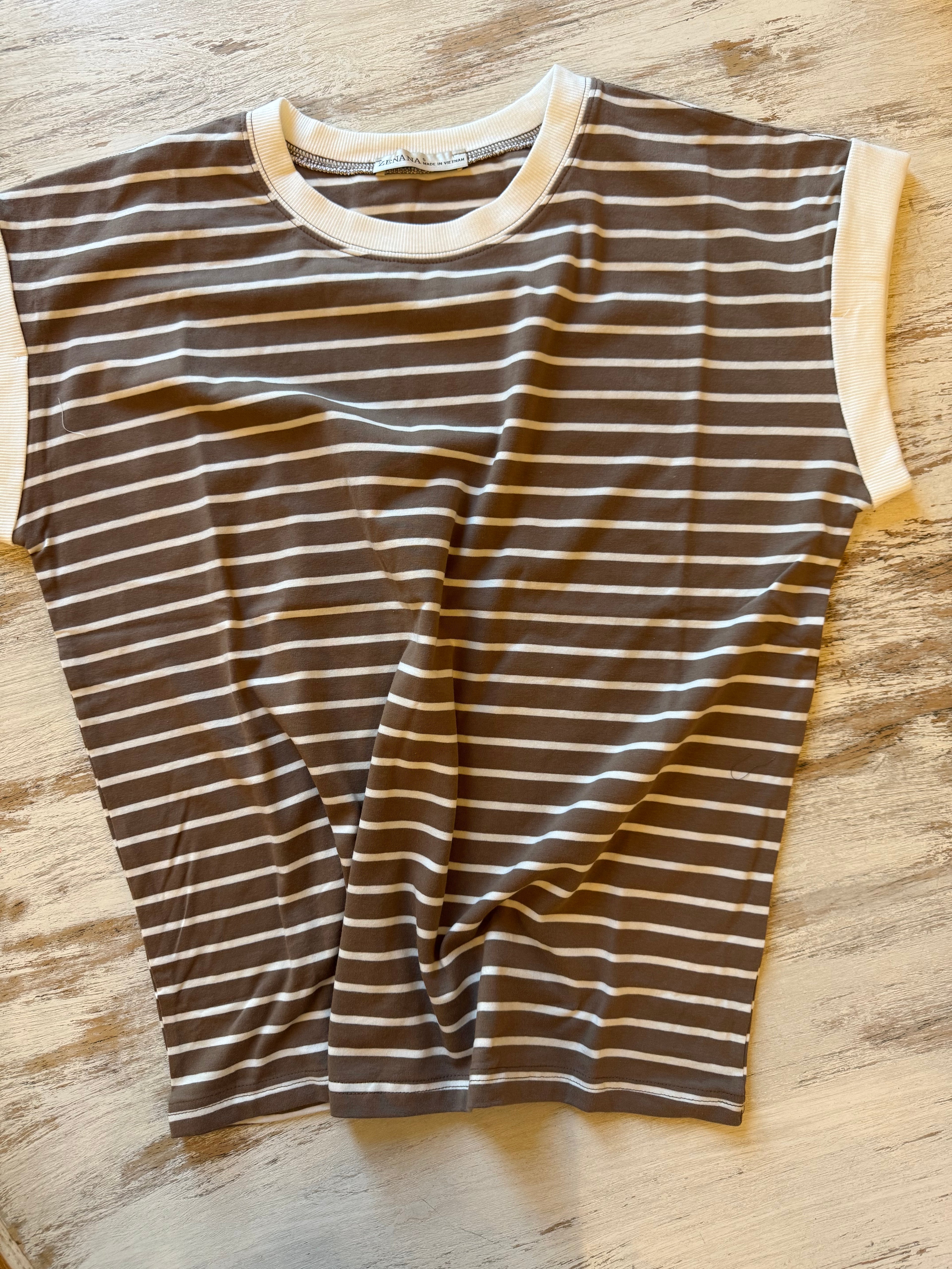 Mocha Stripe Top