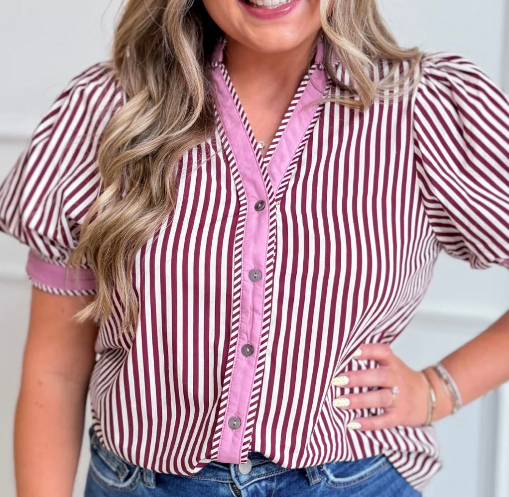 The Sarah Stripe Top Entro