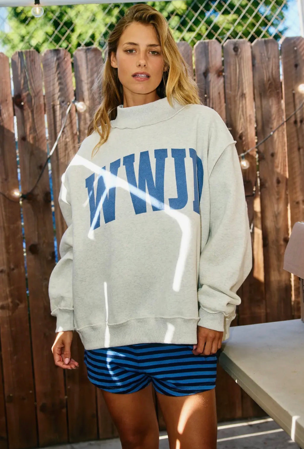 Reversible WWJD/Amen Mock Neck Sweatshirt