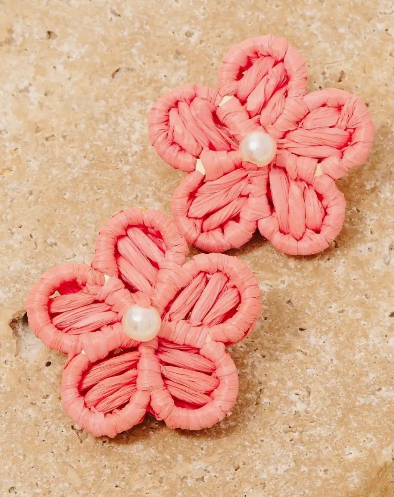 Pink Flower Earrings