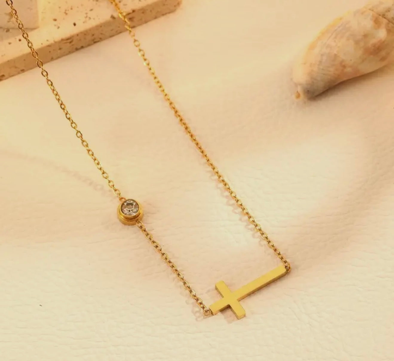 Hope Cross Necklace Gold