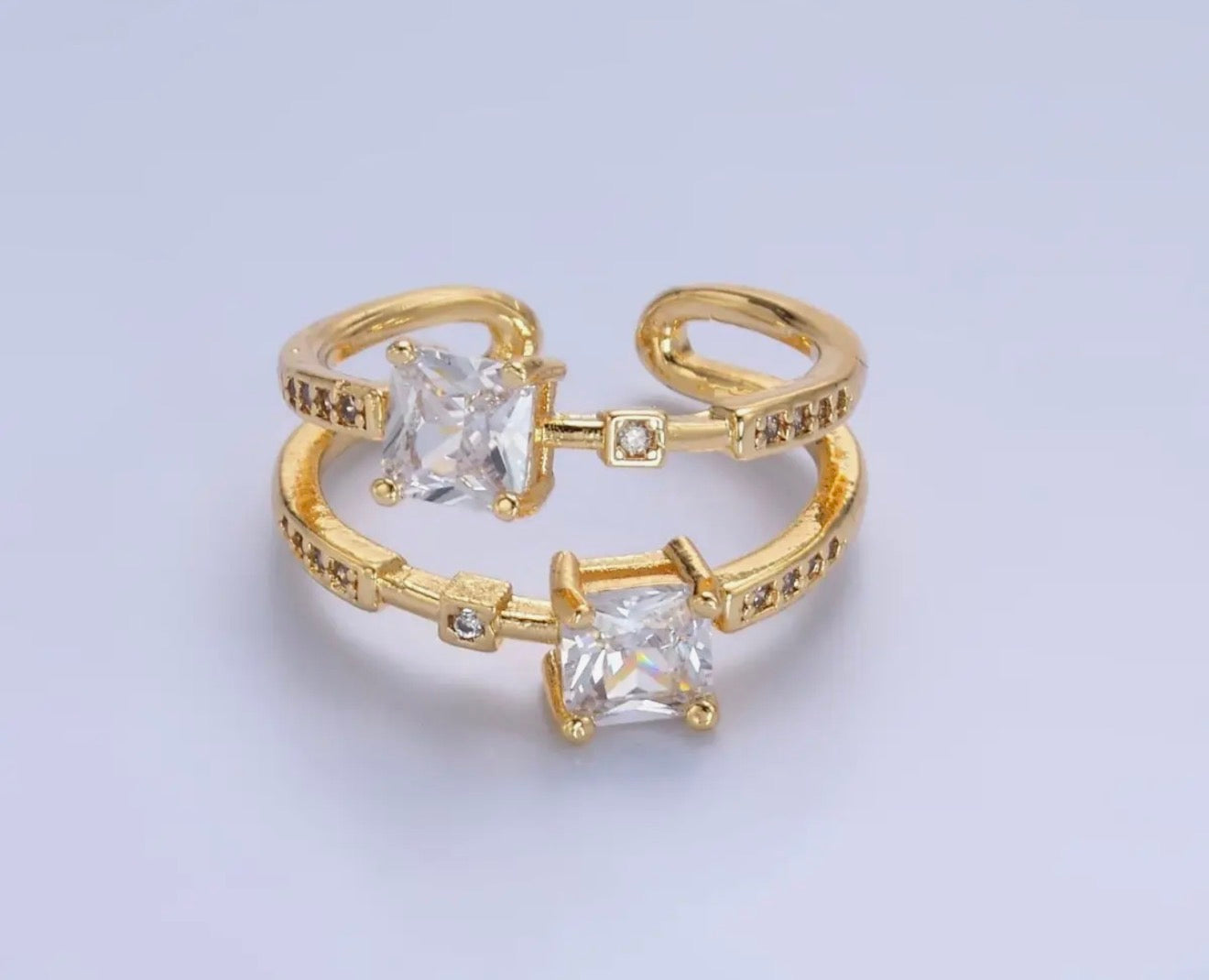 24k Gold Filled Double Band Ring