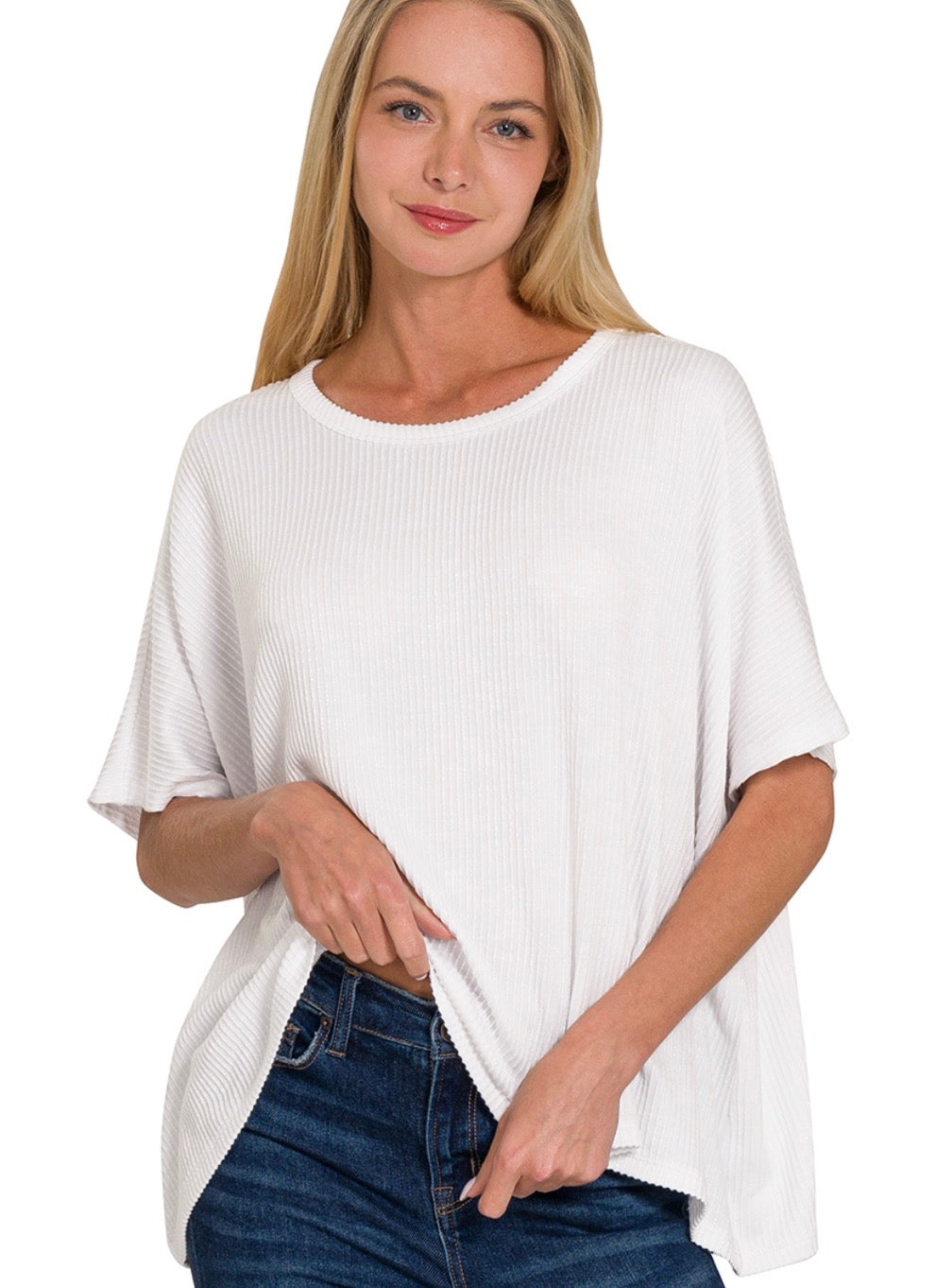 White Classic Ribbed Top