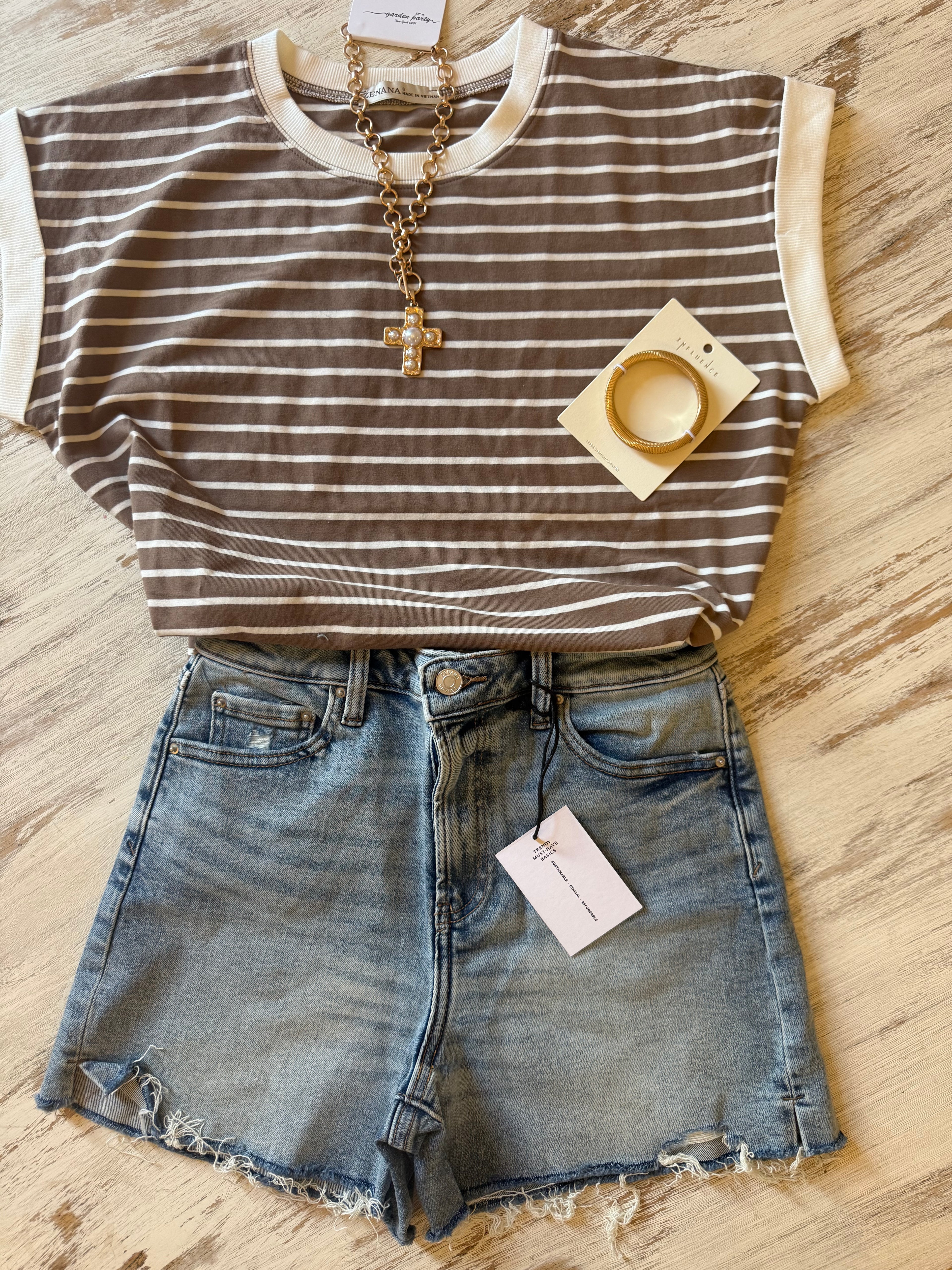 Mocha Stripe Top