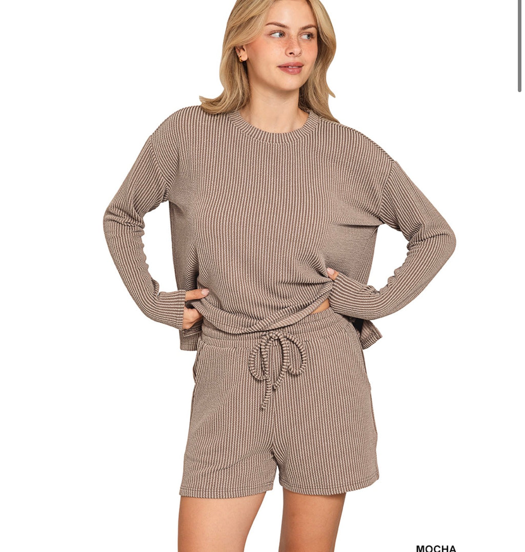 Ribbed Long sleeve Mocha set (ETA 6/16)